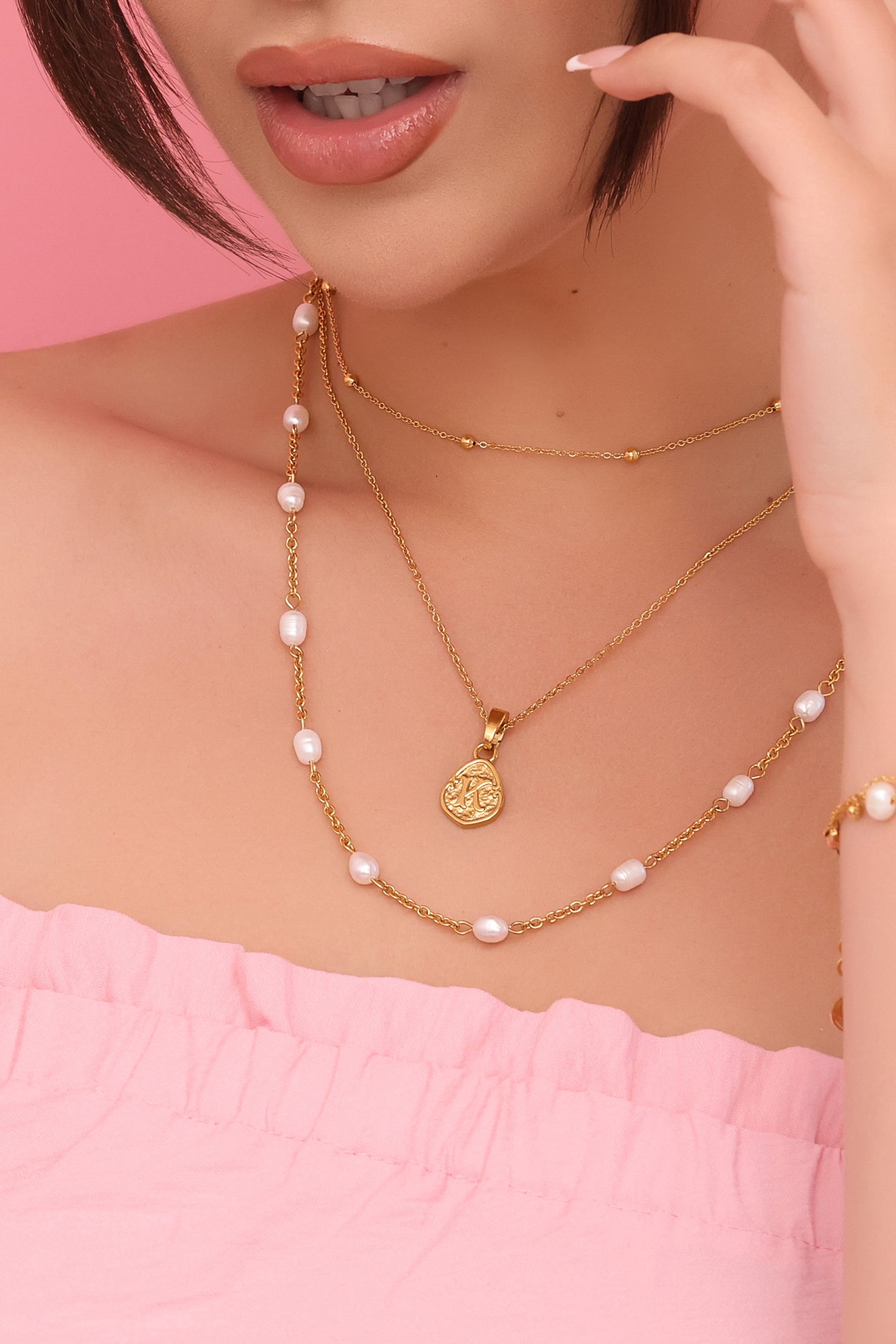 &quot;F&quot; Tberfil Letter Pendant with Petite Adjustable Chain Necklace