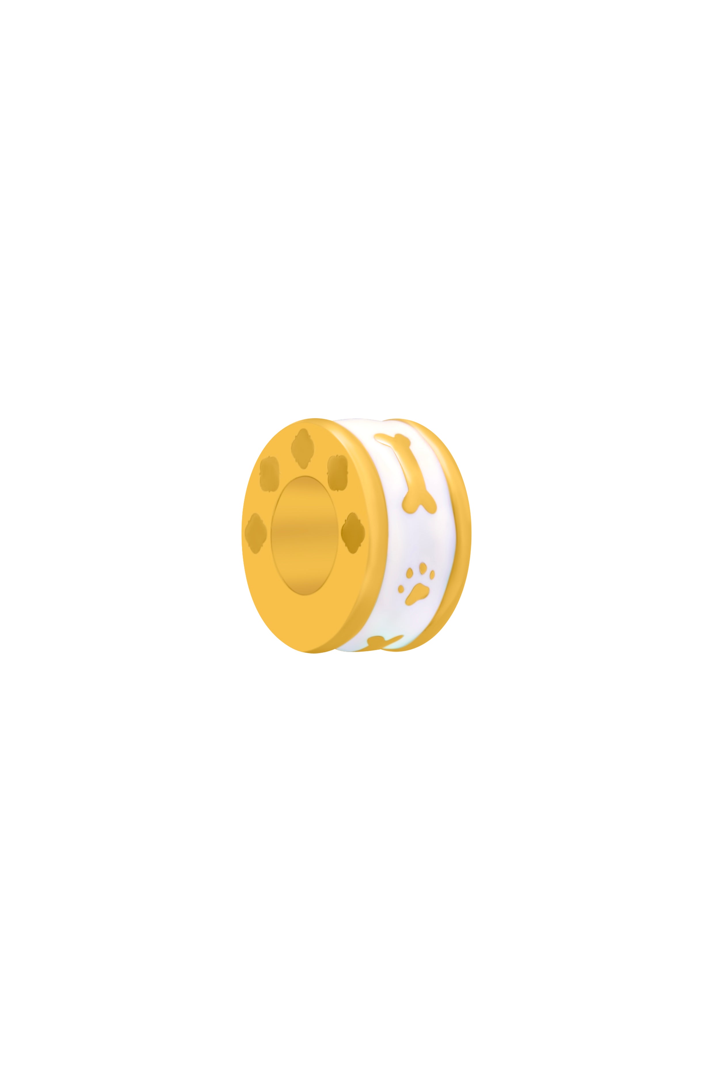 White Enamel Engravable Pet Ring Pendant