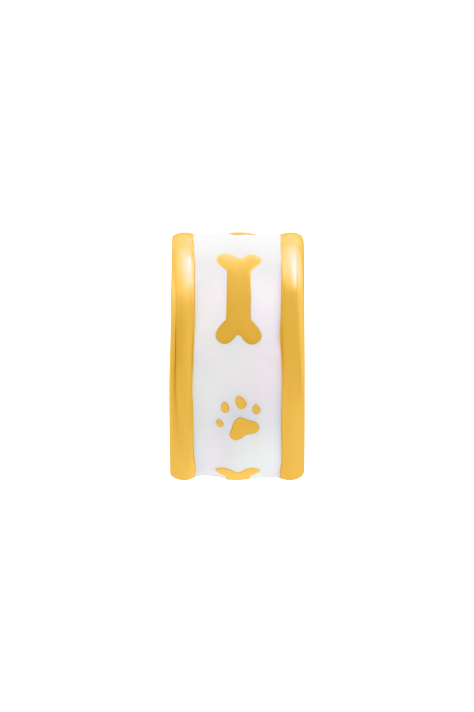 White Enamel Engravable Pet Ring Pendant