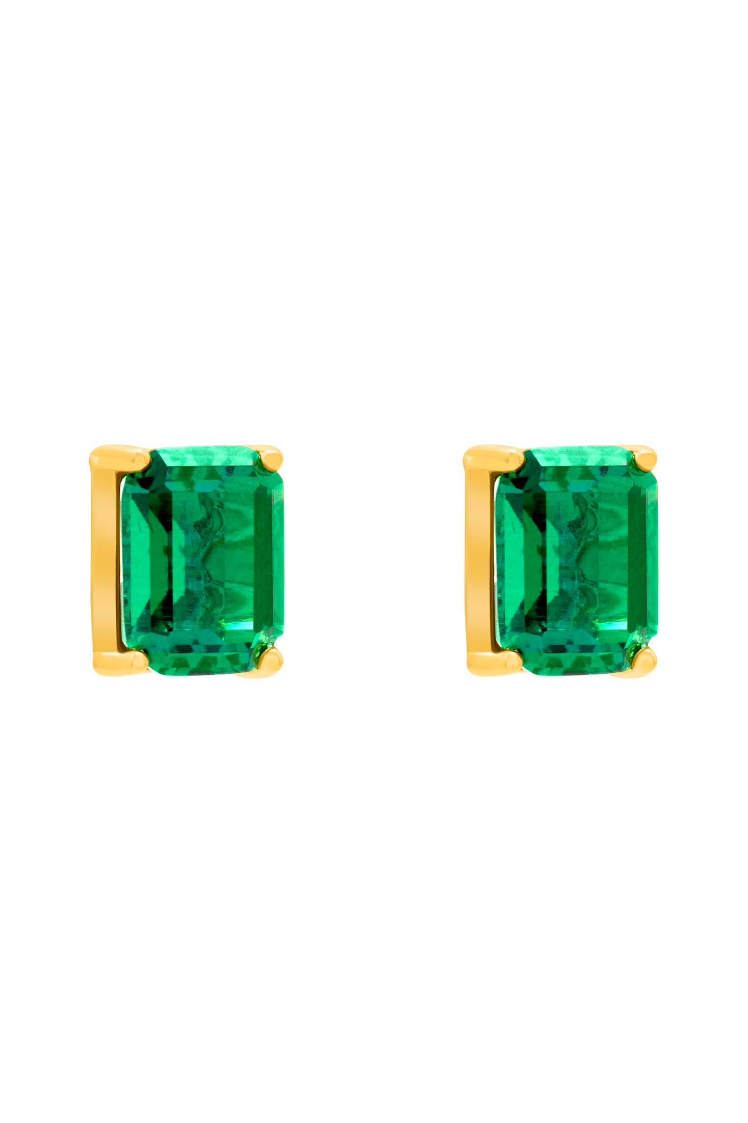 Emerald Stud Earring Set in 18k Gold Vermeil