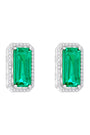 Emerald Elegance Statement Stud Earring Set