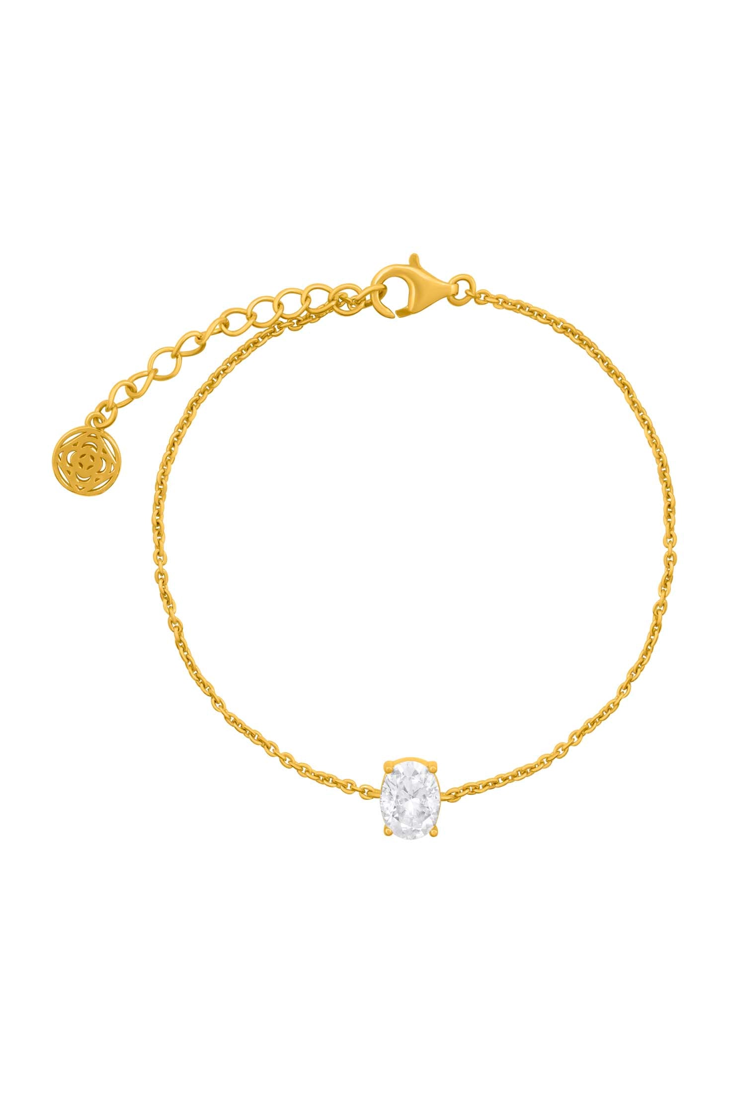 Moissanite Solitaire Bracelet in 18k Gold Vermeil