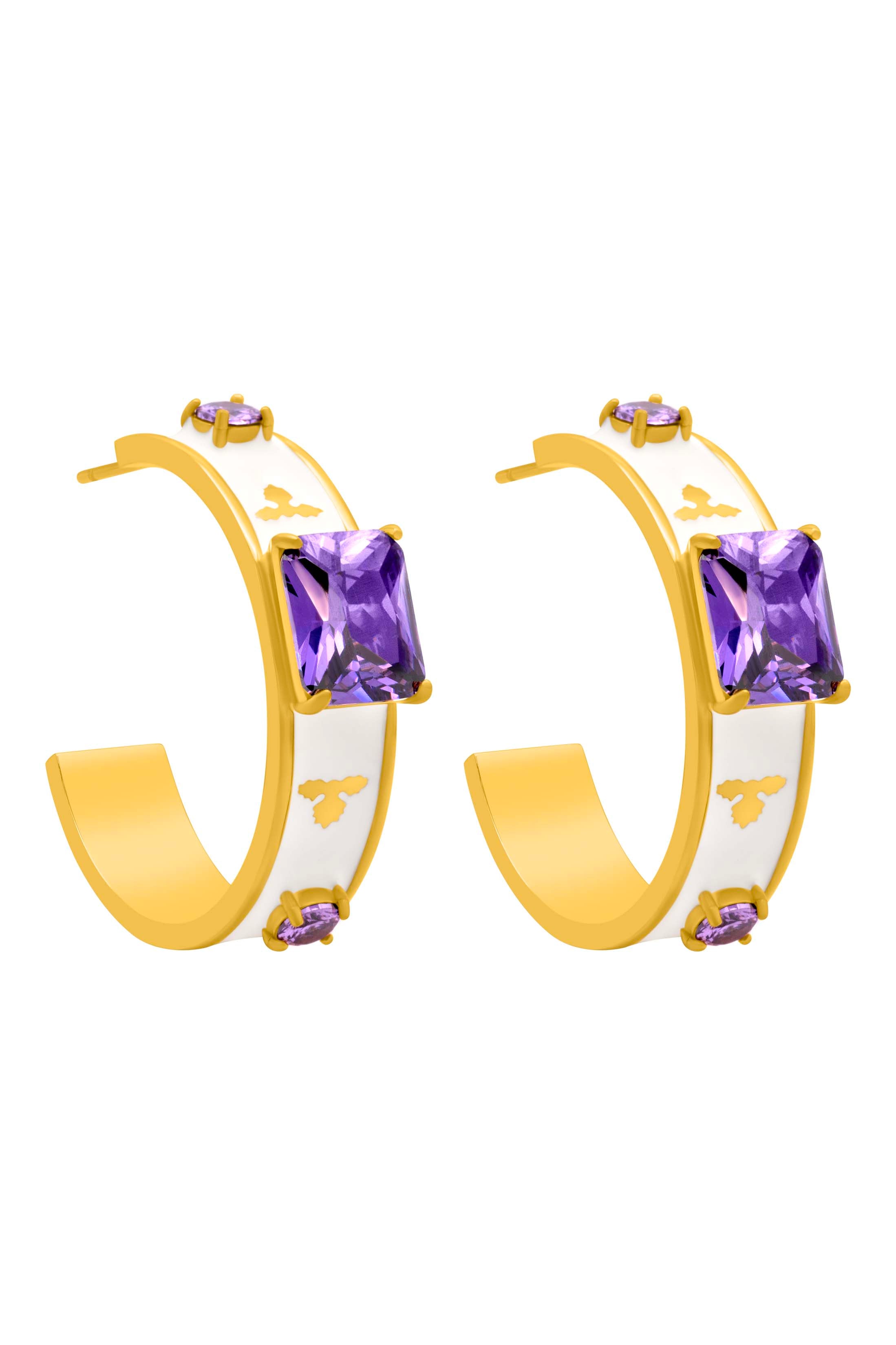 Maltese Tile Royal Purple Hoop Earring Set