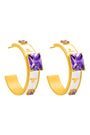 Maltese Tile Royal Purple Hoop Earring Set