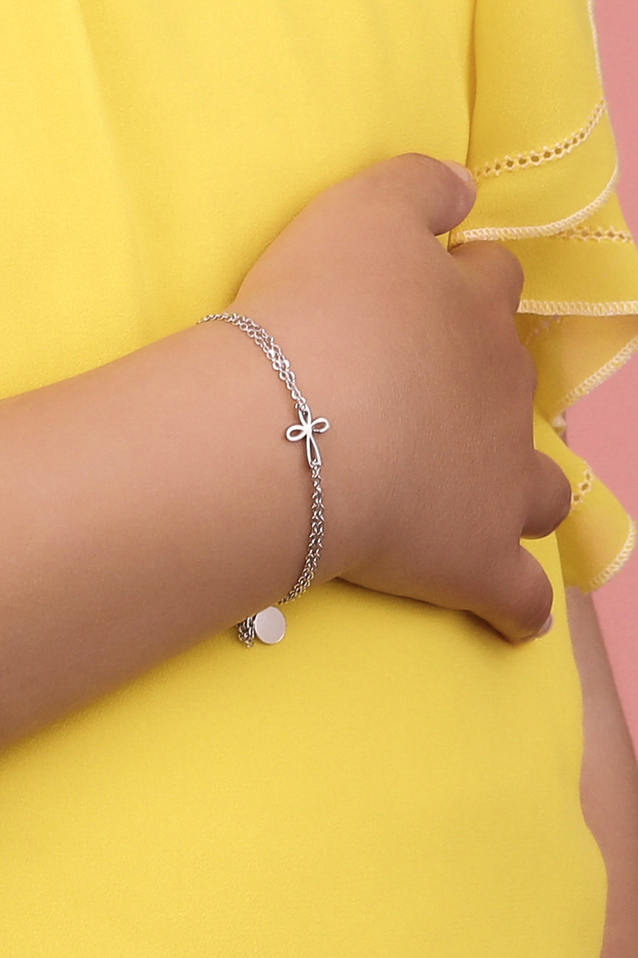 Silver cross bracelet