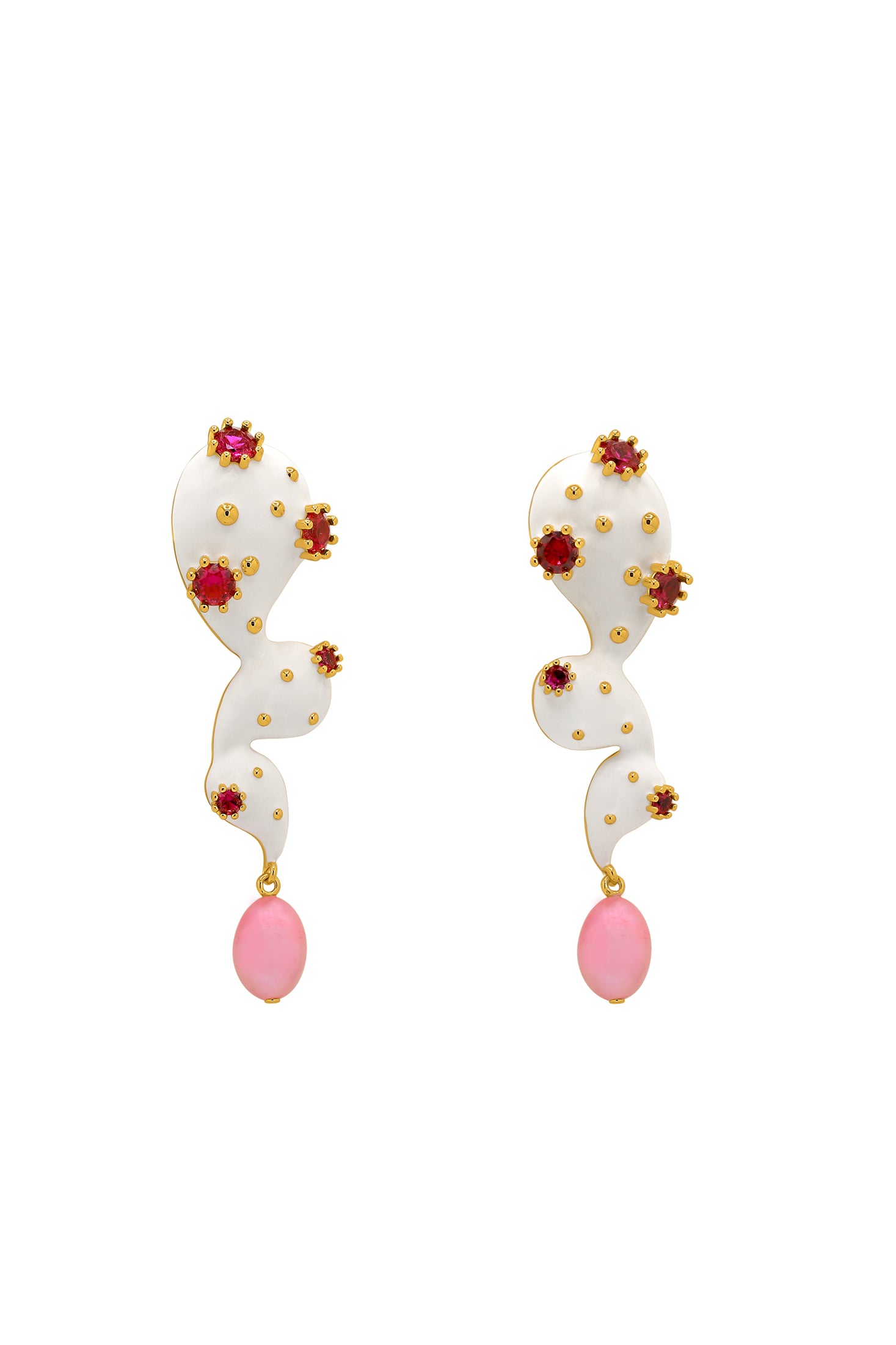 Sharon&#39;s Pink Freshwater Pearl Bajtra Statement Earrings
