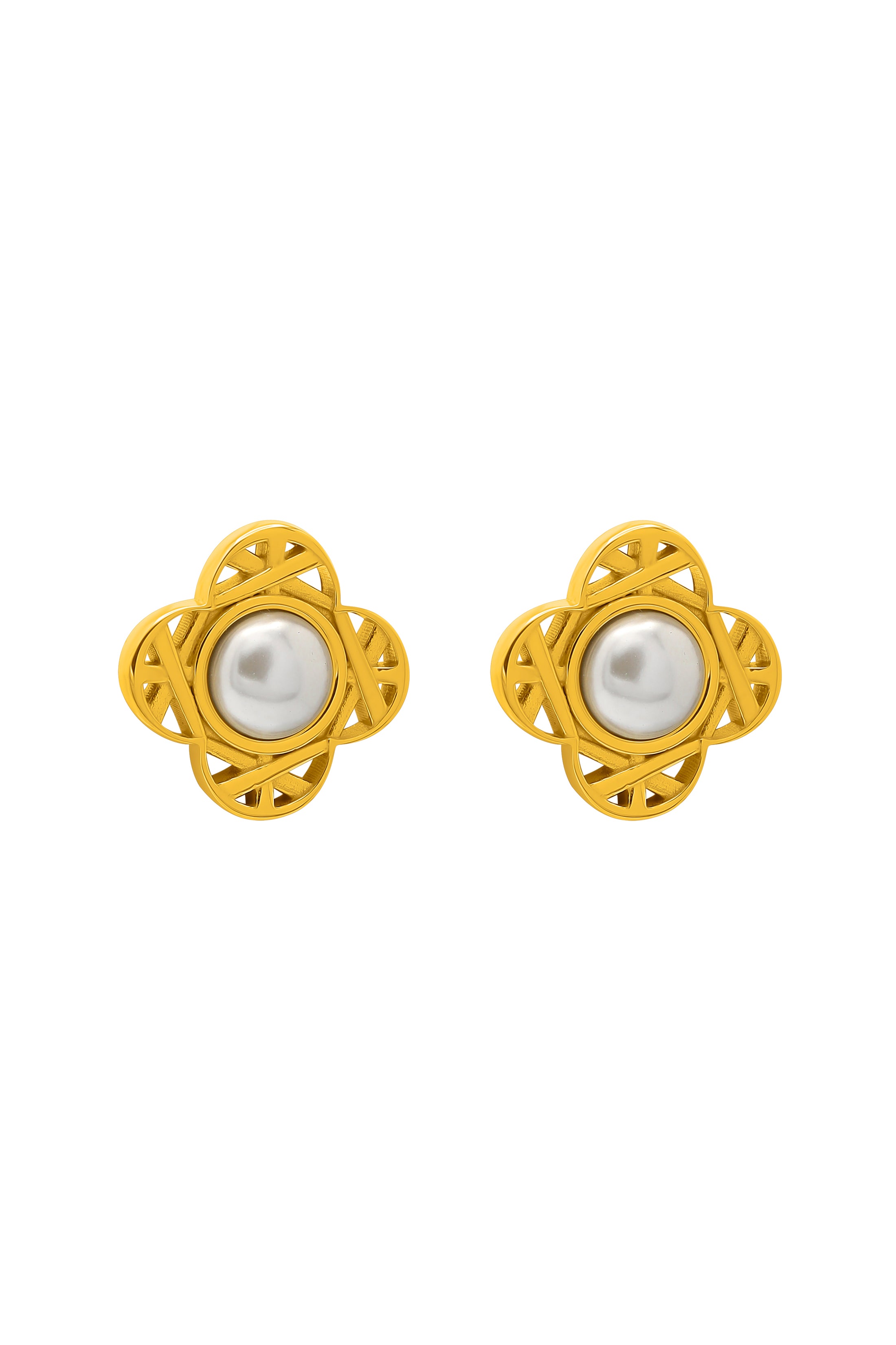 Marsha’s Pearl Abstract Stud Earring Set