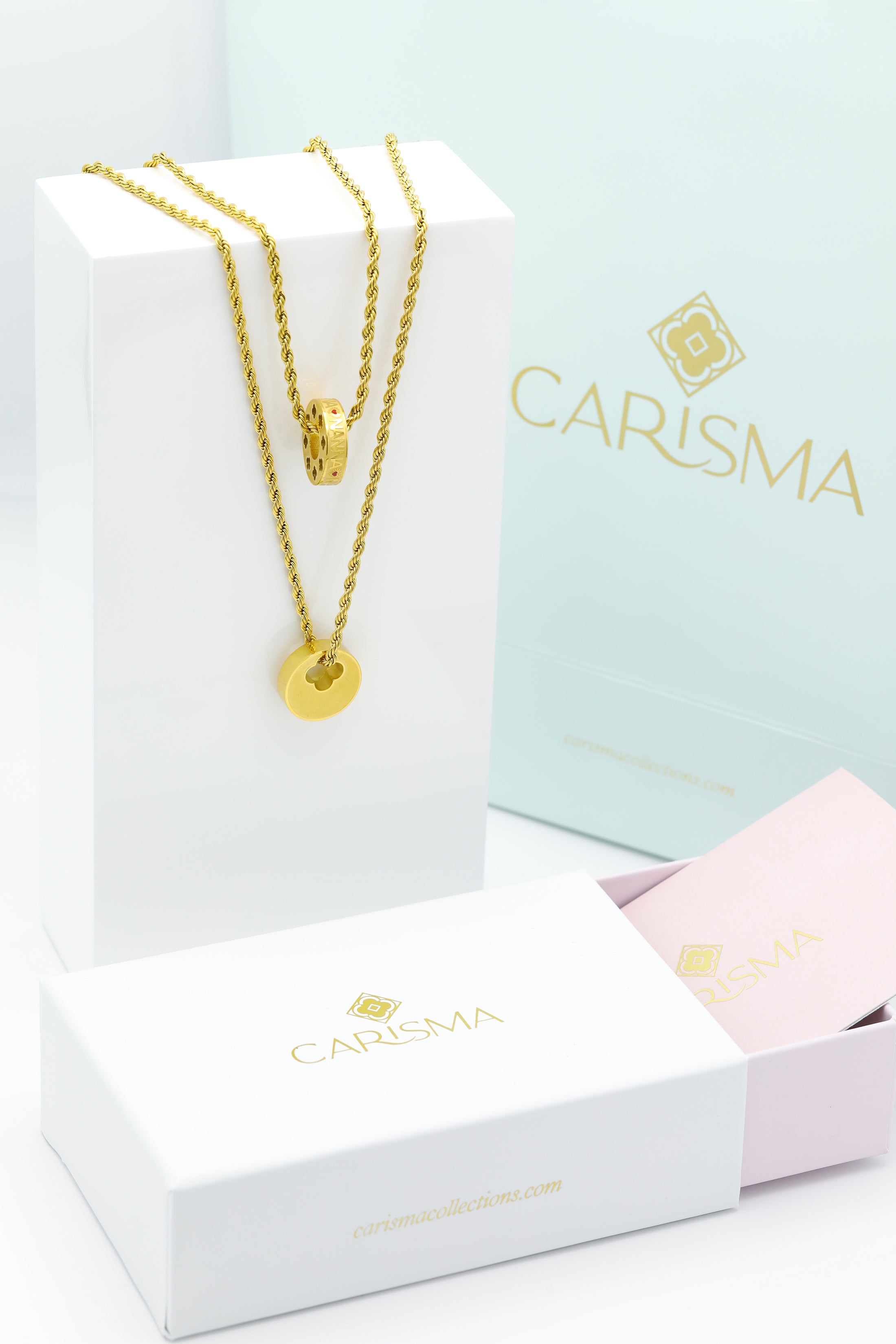 Qalbi Nanna Ring Pendant &amp; Carisma Circle Engravable Ring Pendant Gift Set