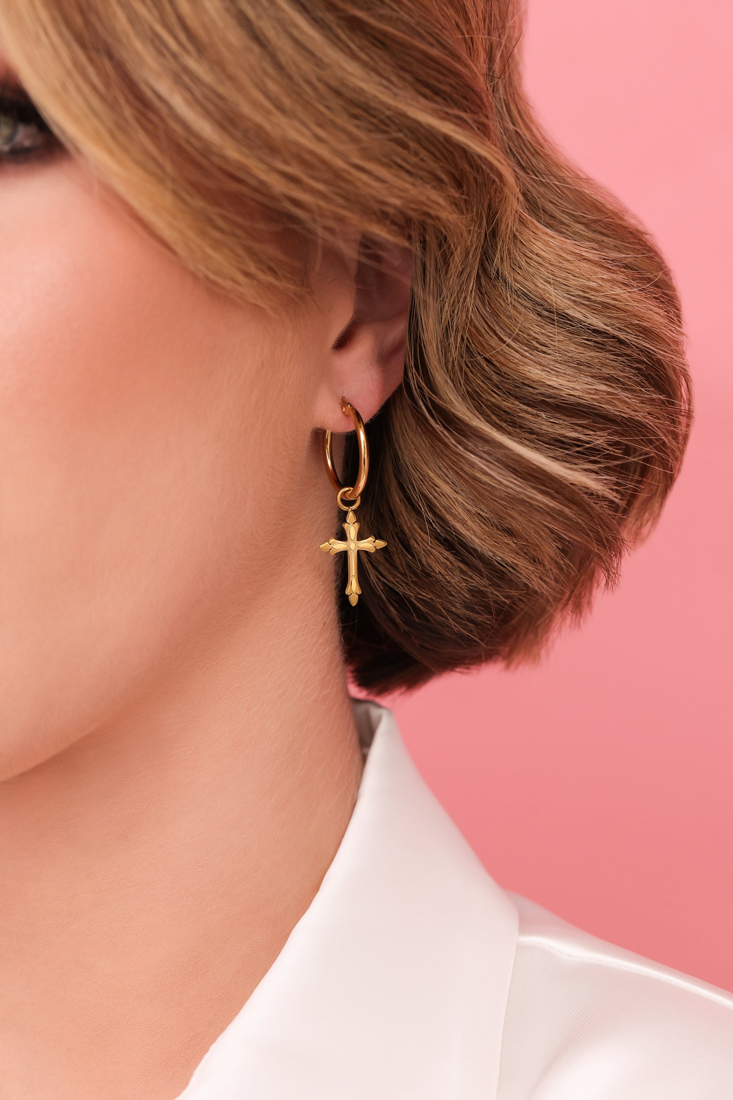 Cross Pendant Earring Set