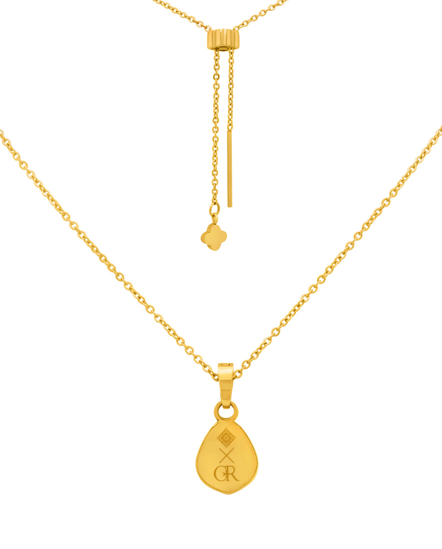 "A" Tberfil Letter Pendant with Petite Adjustable Chain Necklace