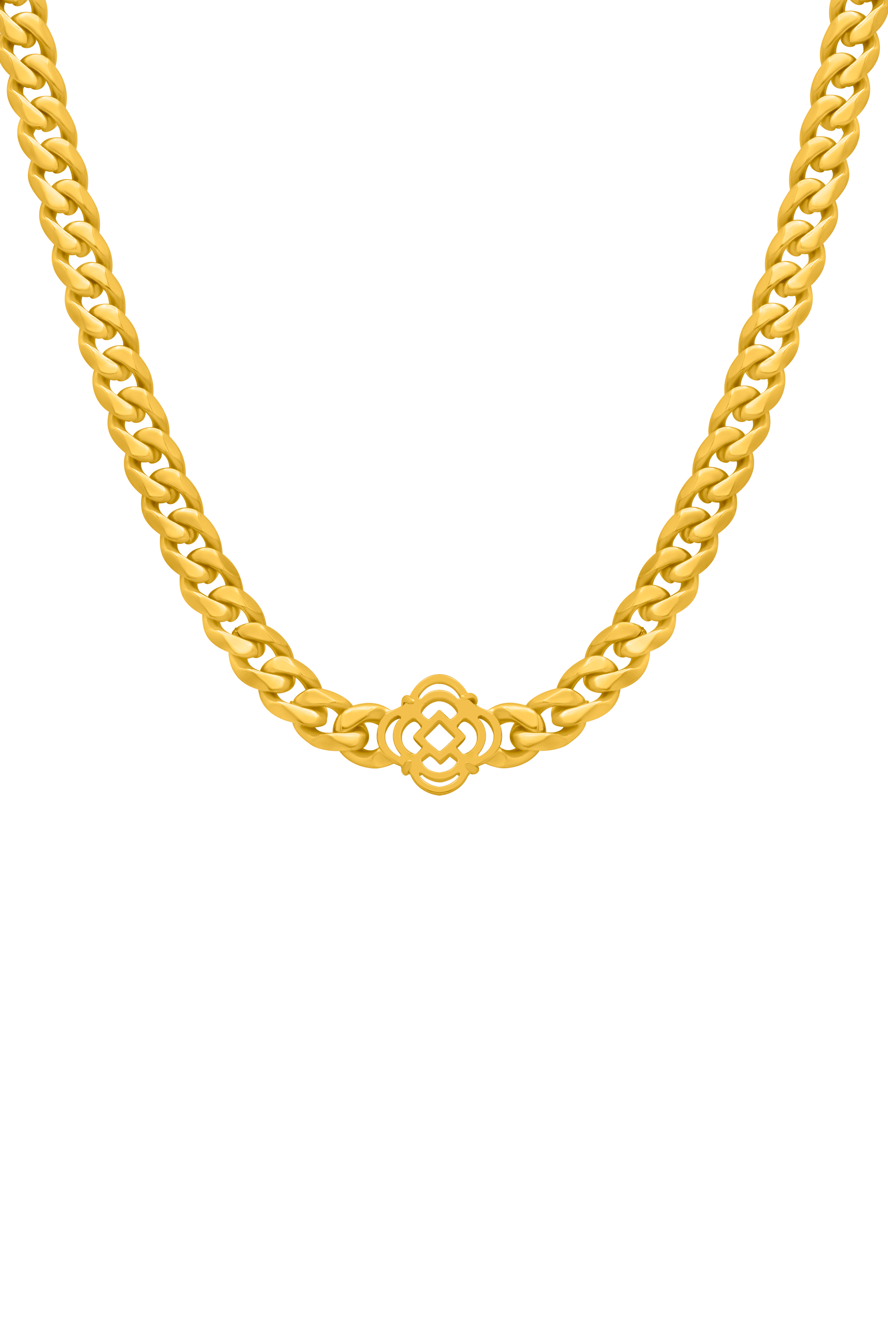 Stone Station Curb Chain Necklace