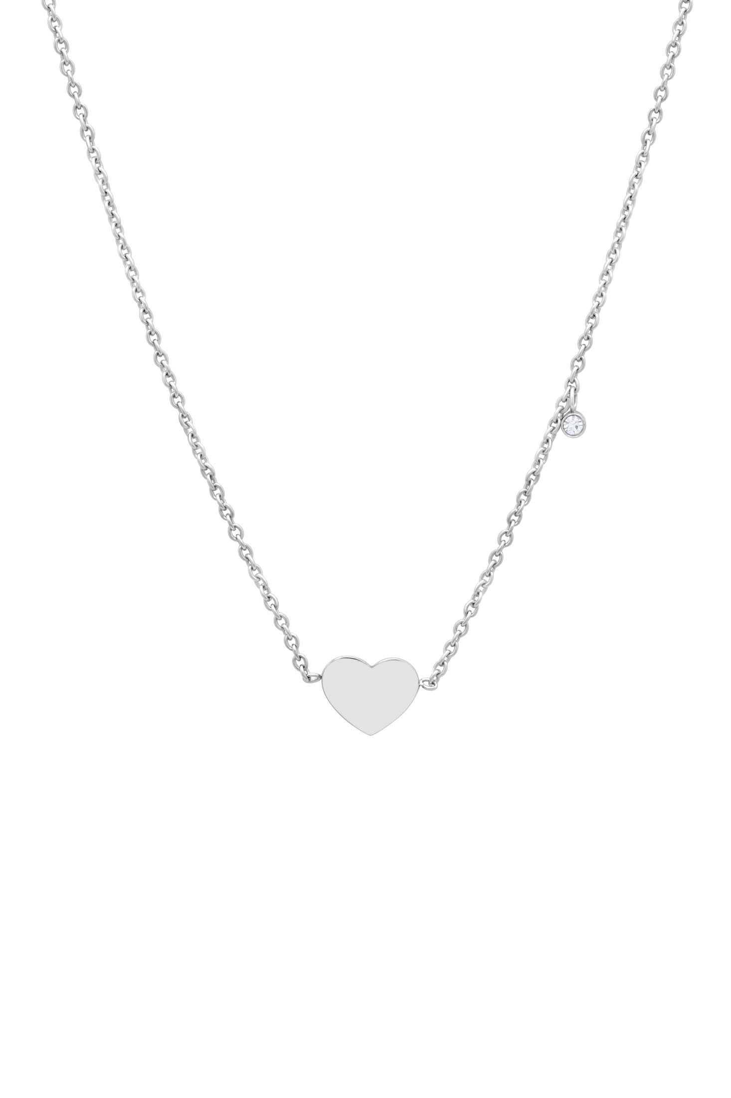 Petite Engravable Heart Silver Necklace