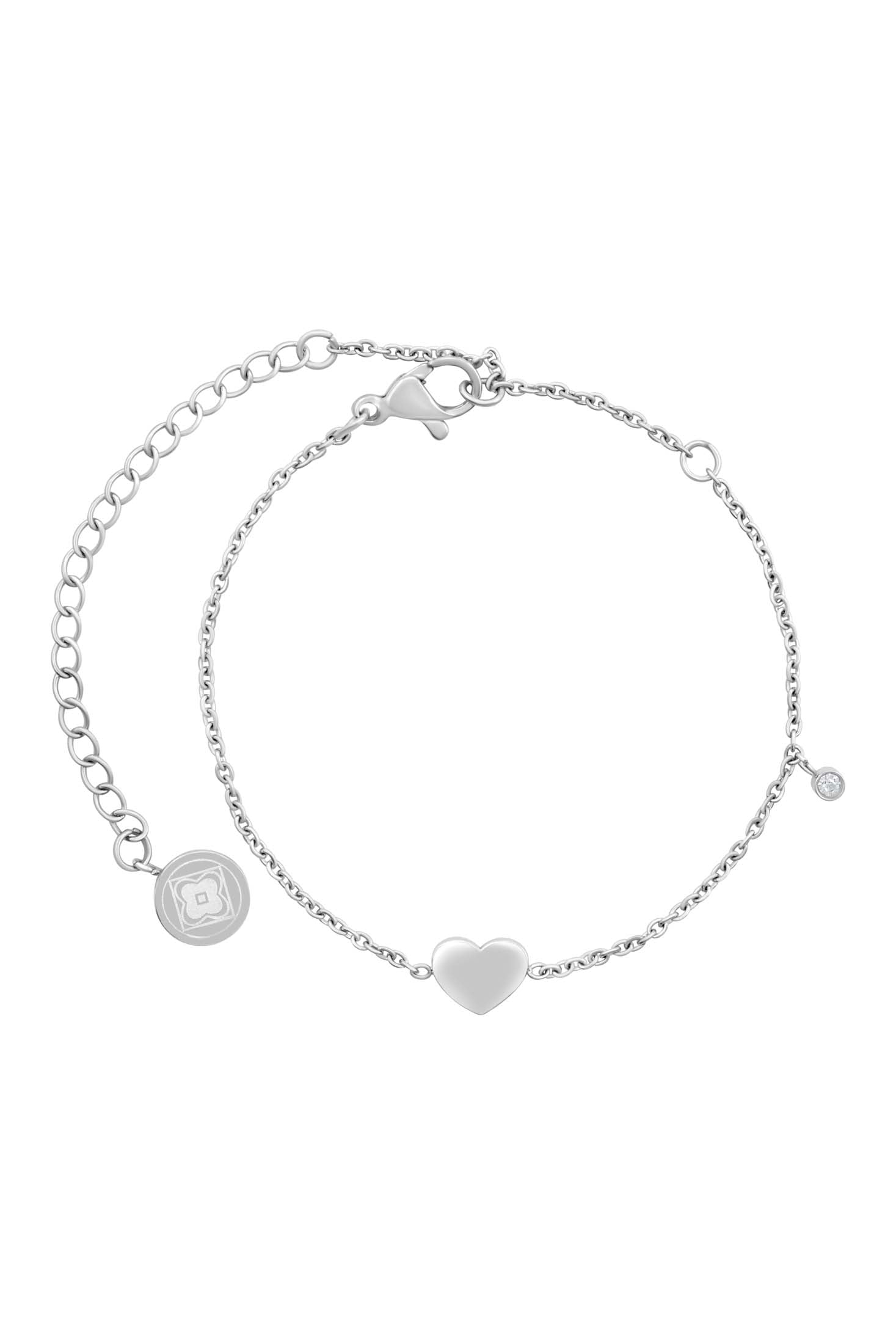 Petite Engravable Heart Silver Bracelet