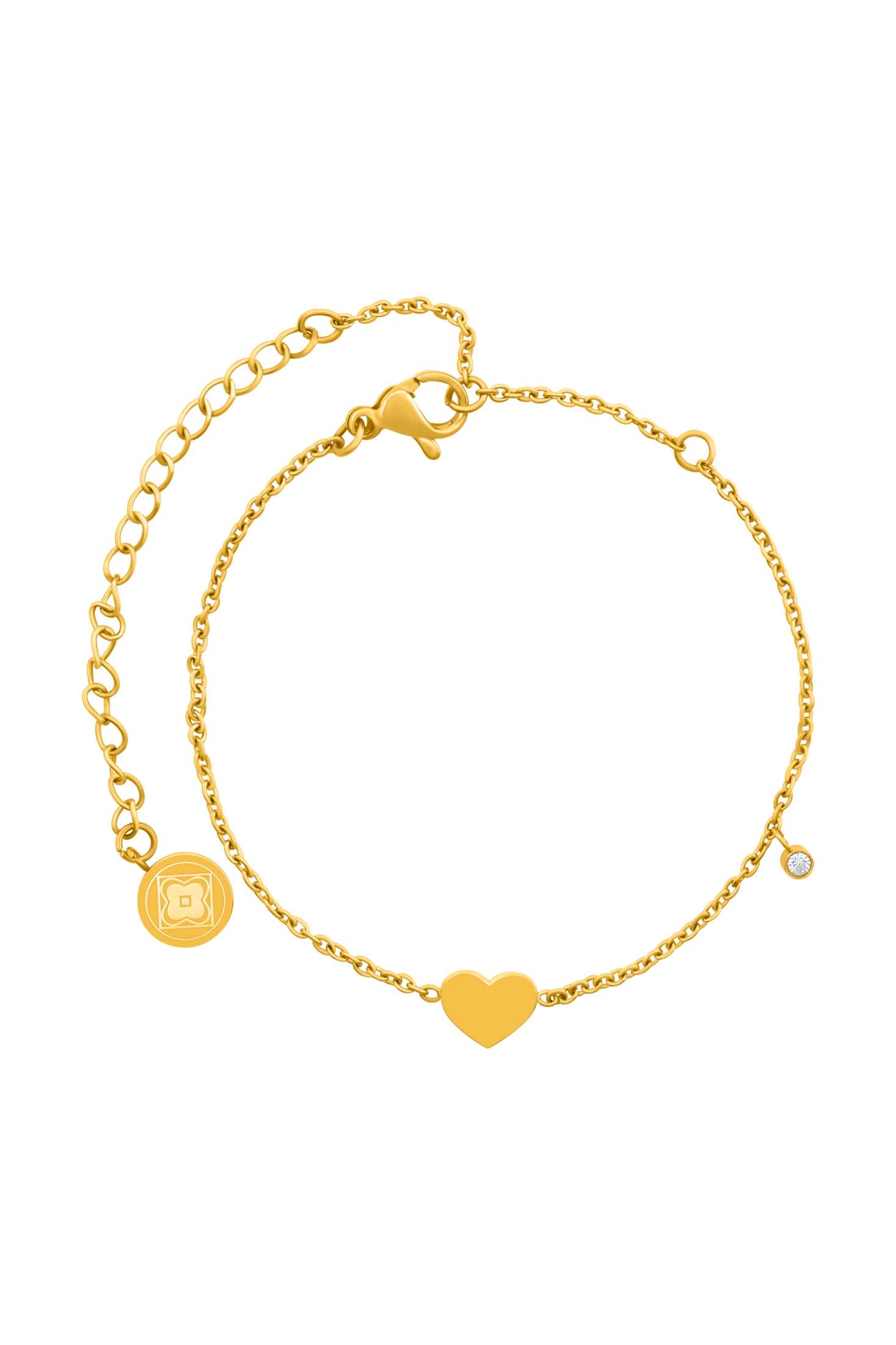 Petite Engravable Heart Gold Bracelet