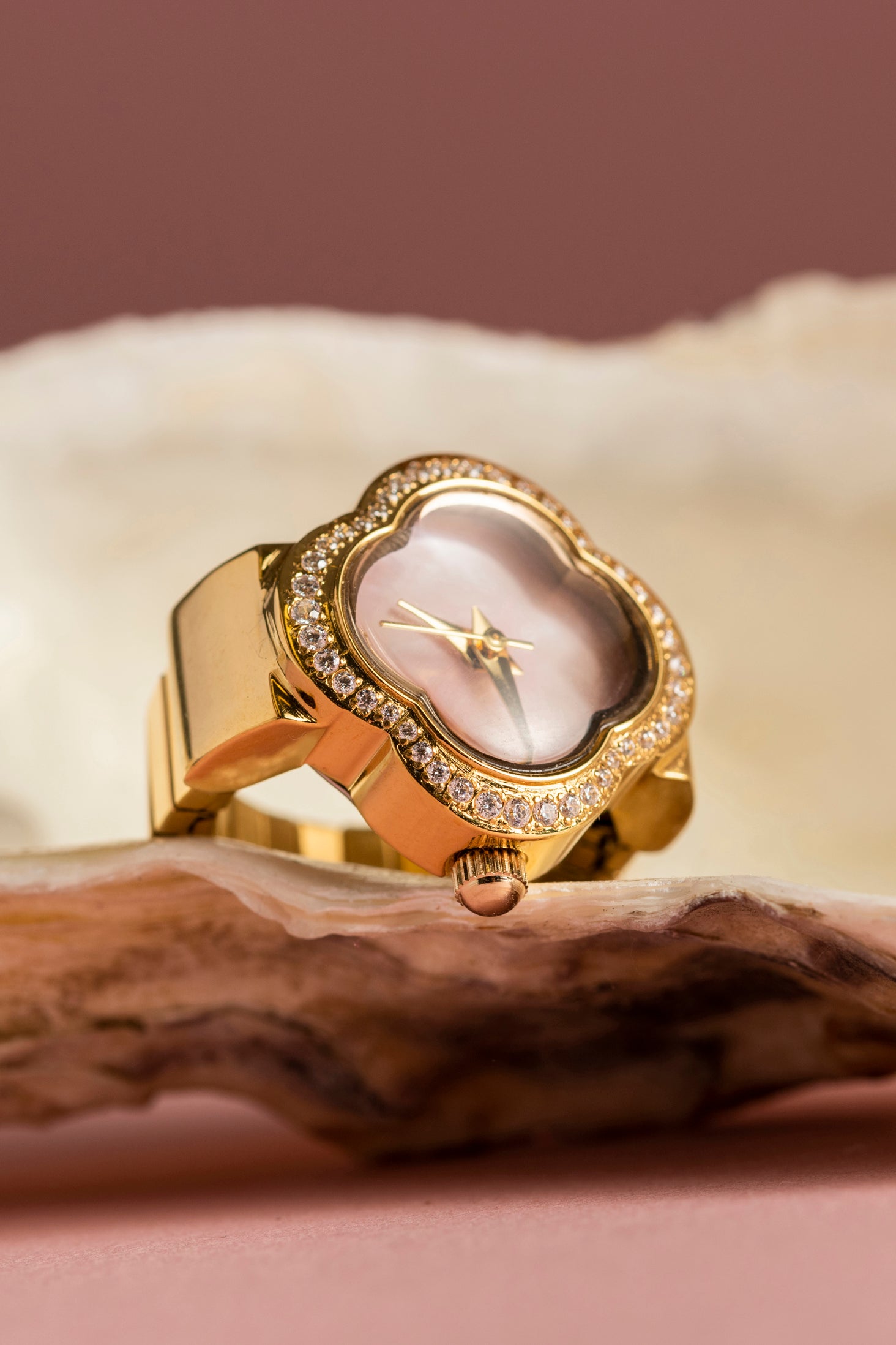 Carisma Pink Mother of Pearl Ring Watch