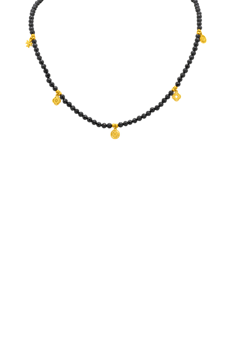 Ebony's Black Zirconia Beaded Necklace