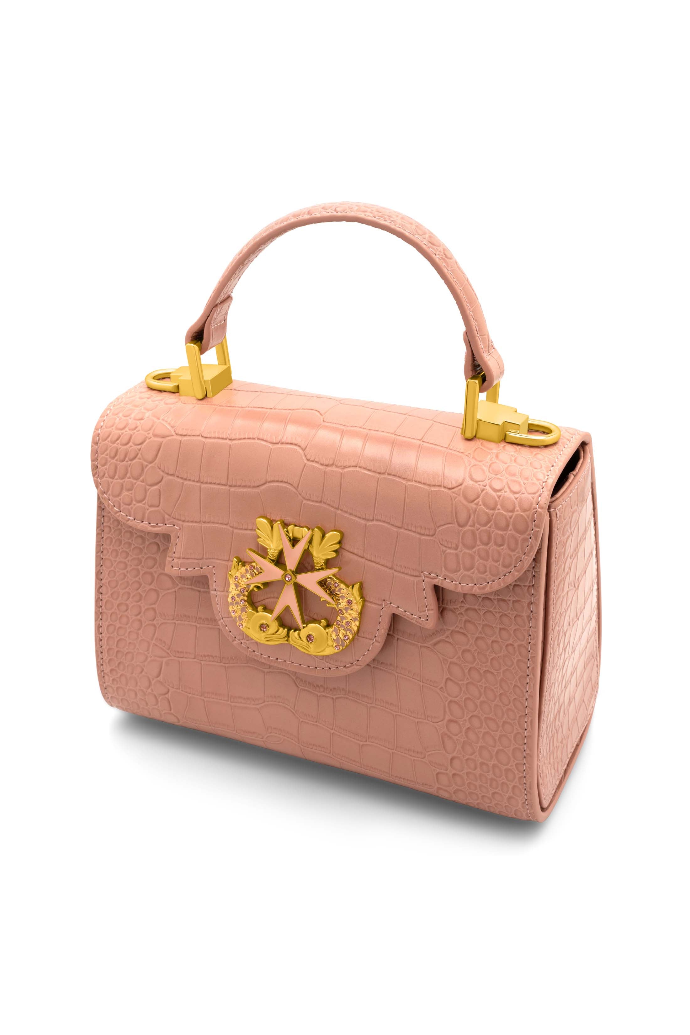 Bridgetina Croc Embossed Pink Bag