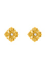 Maltese Cross Crystal Stud Earring Set