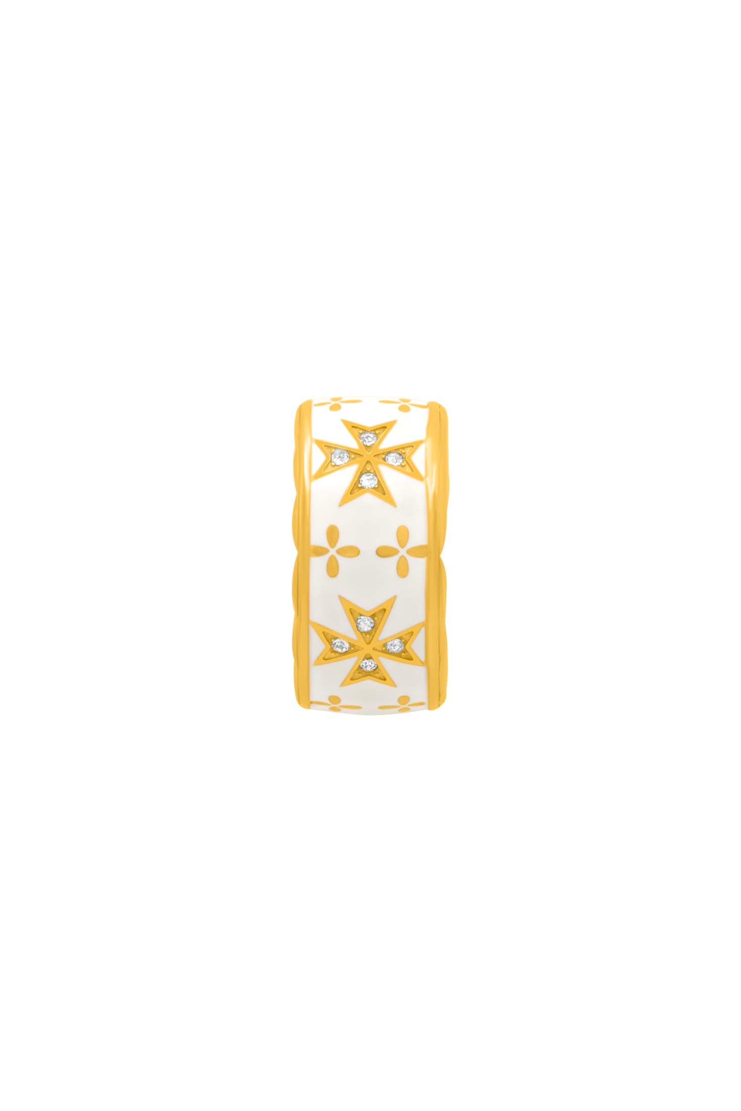 Maltese Cross Crystal Ring Pendant