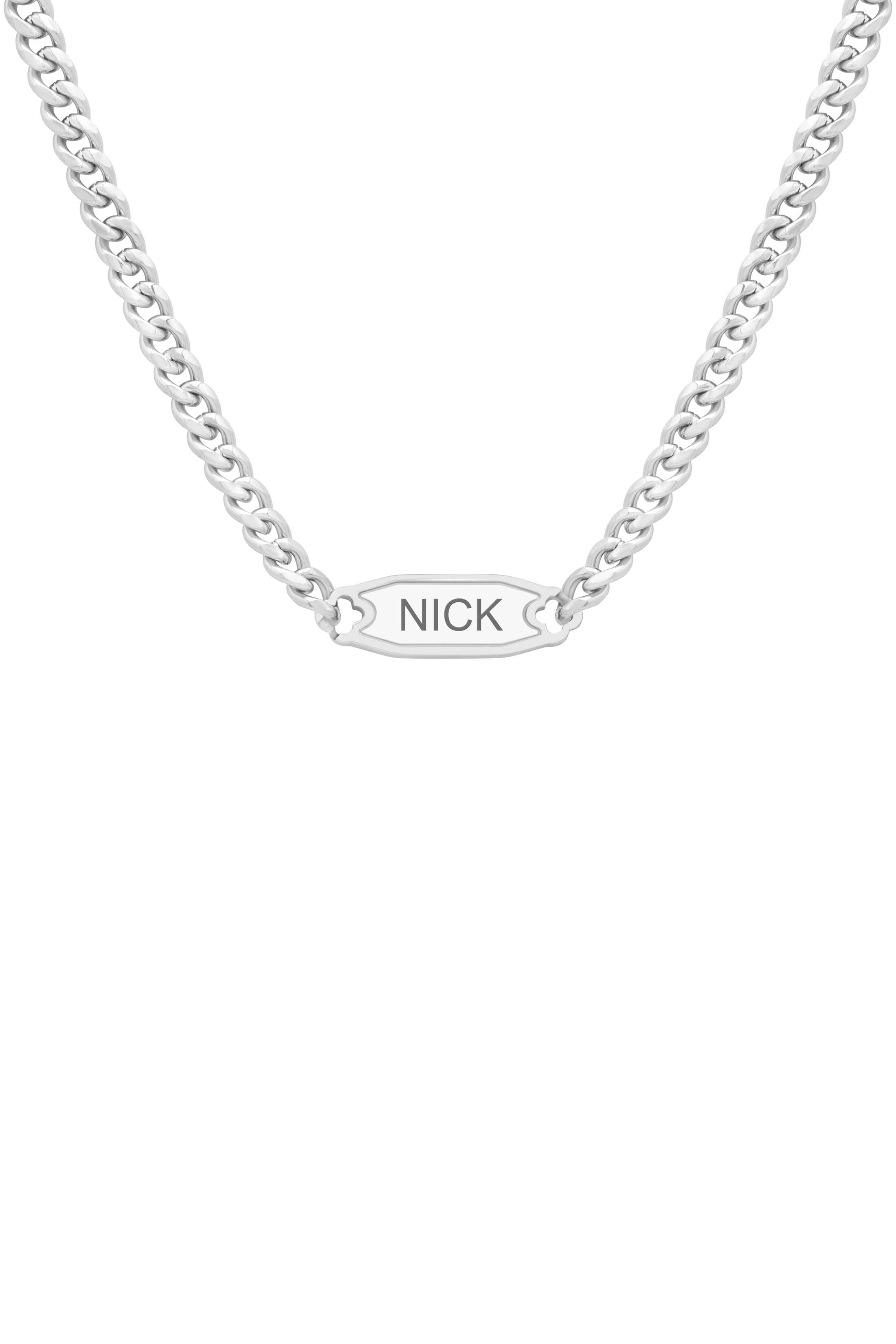 Nick&#39;s Silver Engravable Necklace