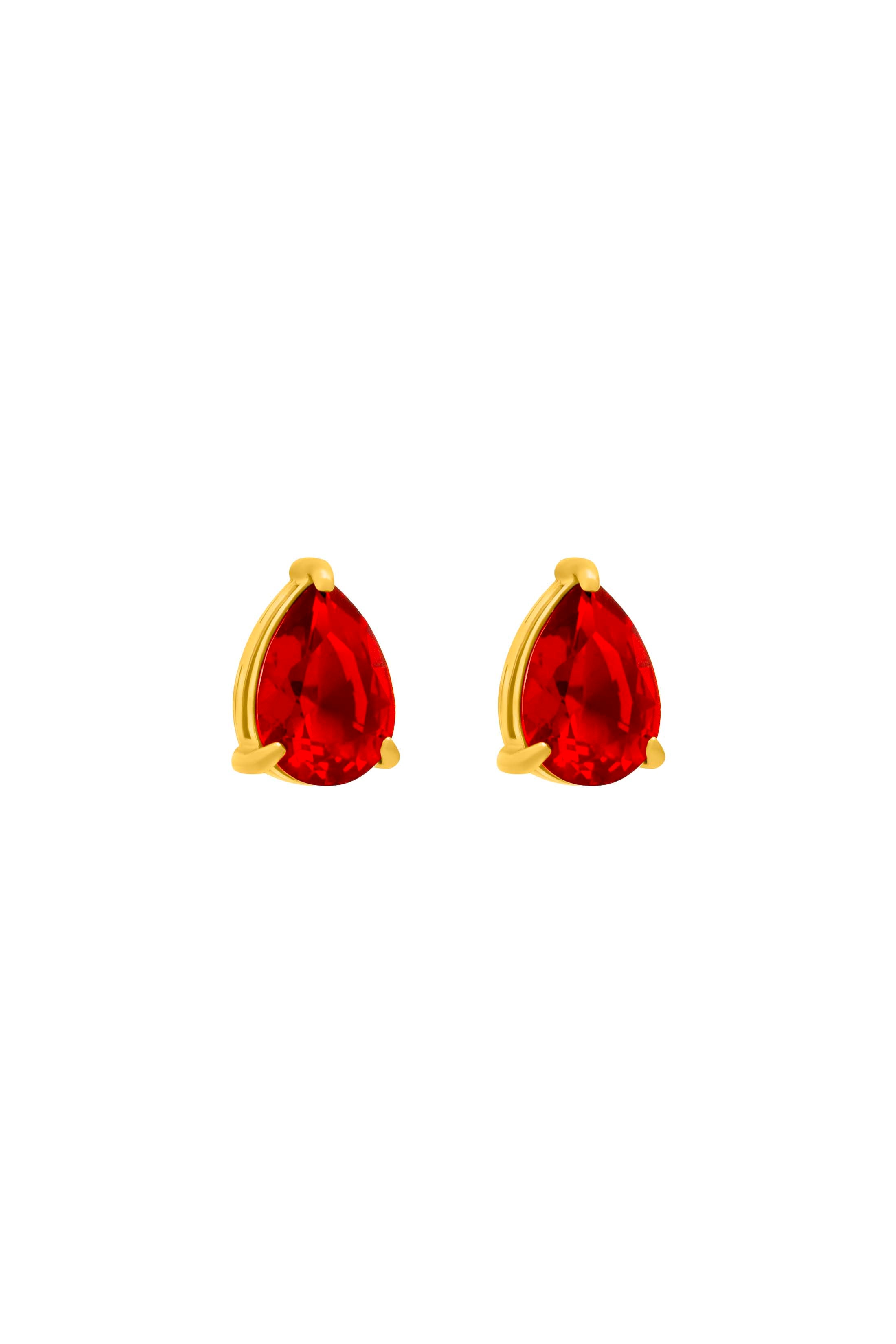 Carisma Red Stone Stud Earring Set
