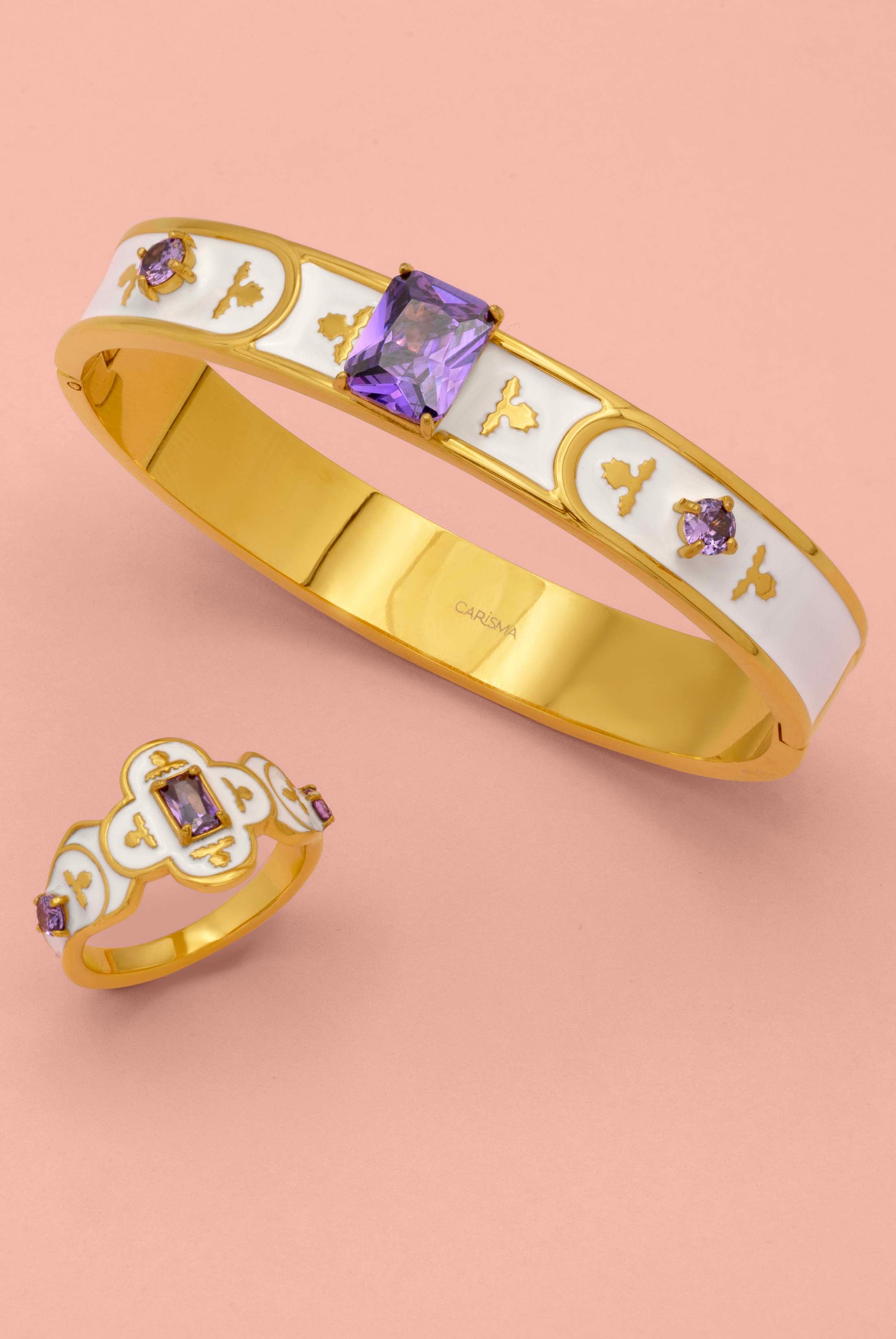 Maltese Tile Royal Purple Bangle &amp; Ring Gift Set