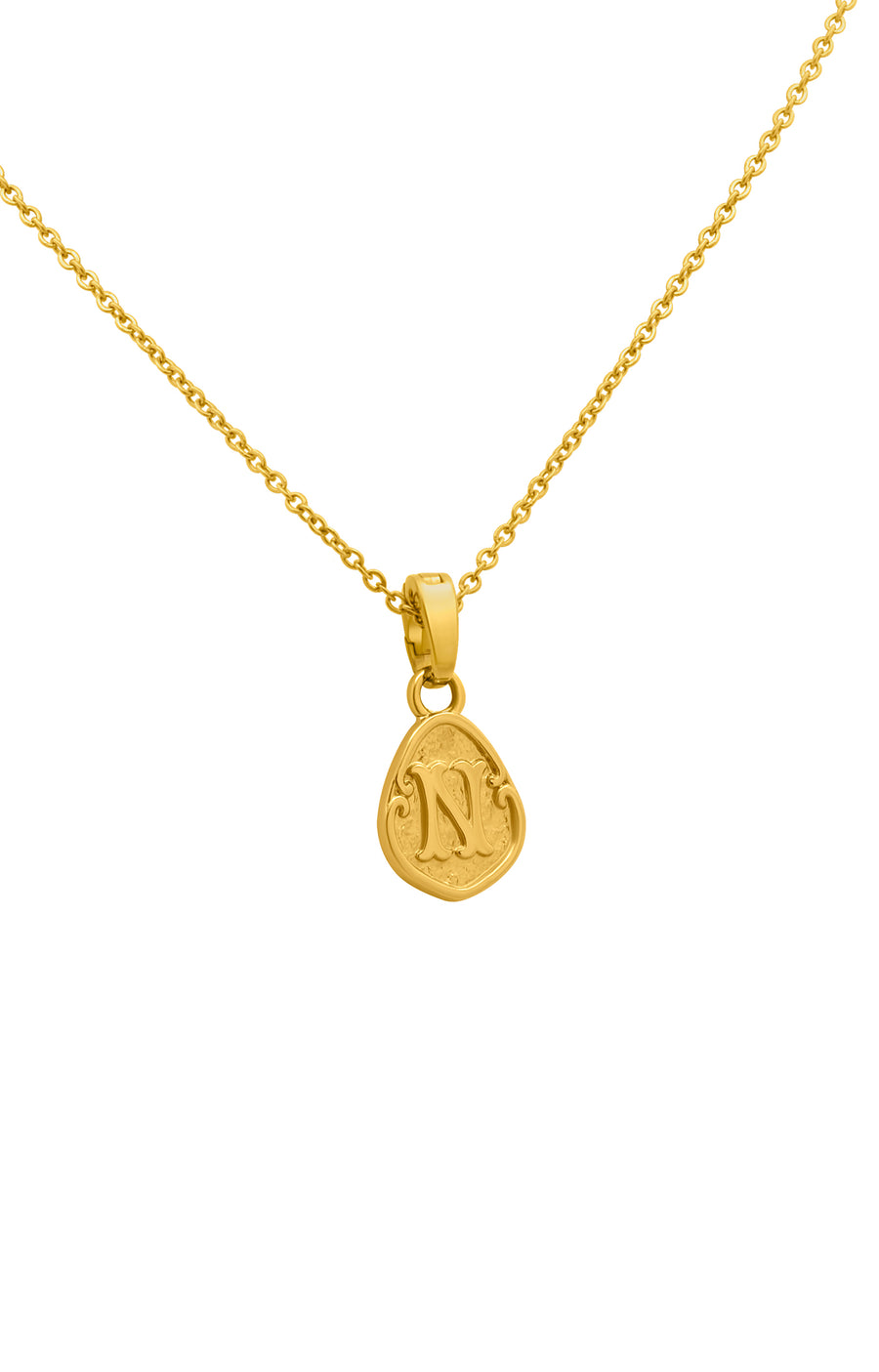 "N" Tberfil Letter Pendant with Petite Adjustable Chain Necklace
