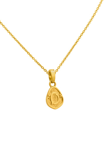 "O" Tberfil Letter Pendant with Petite Adjustable Chain Necklace