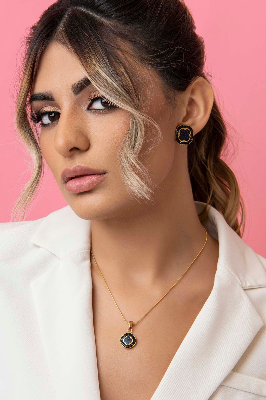 Faniello's Midnight Sparkle Stone Stud Earring Set Carisma Collections