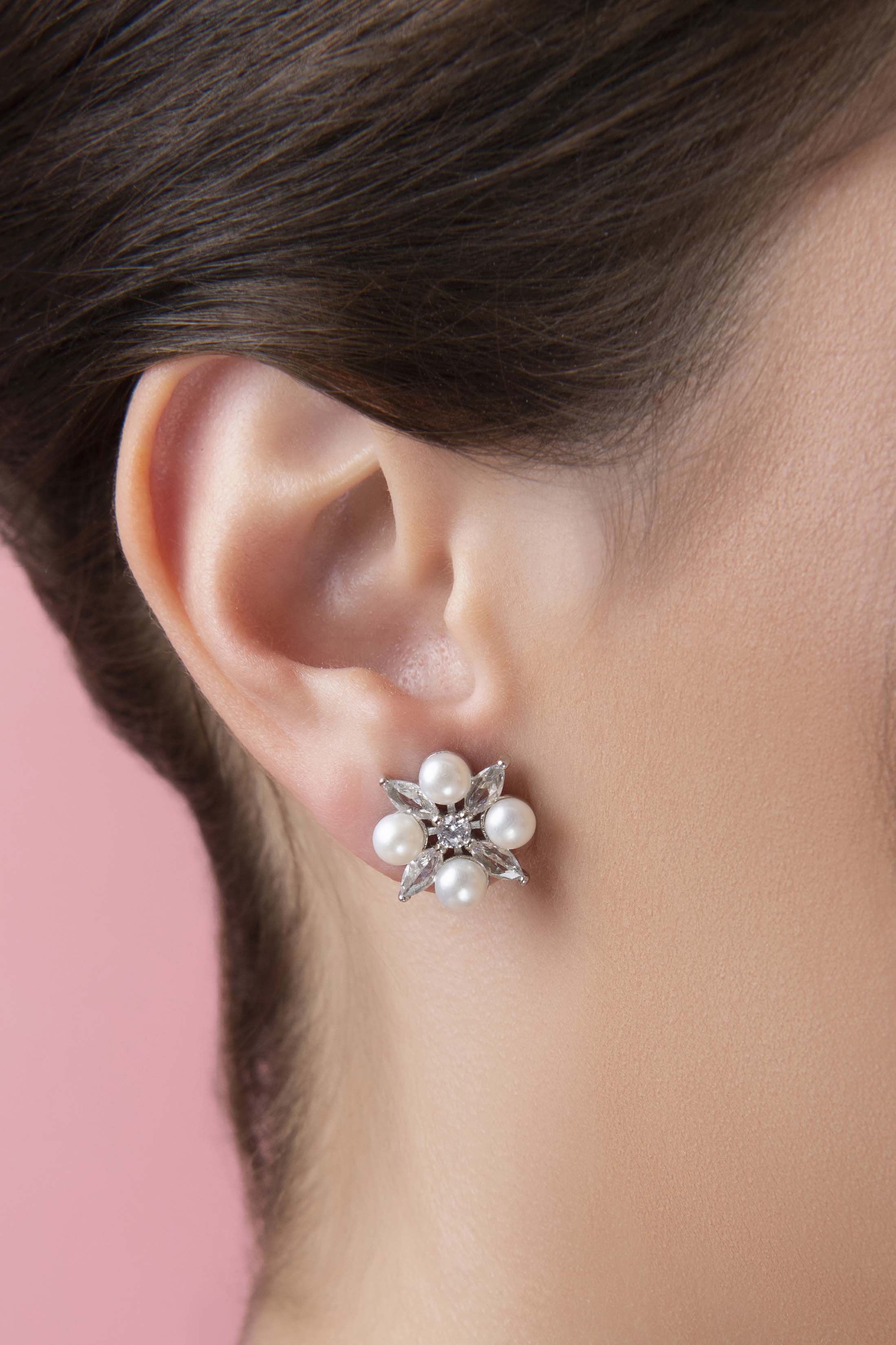 Crystal Perla Bridal Stud Earring Set