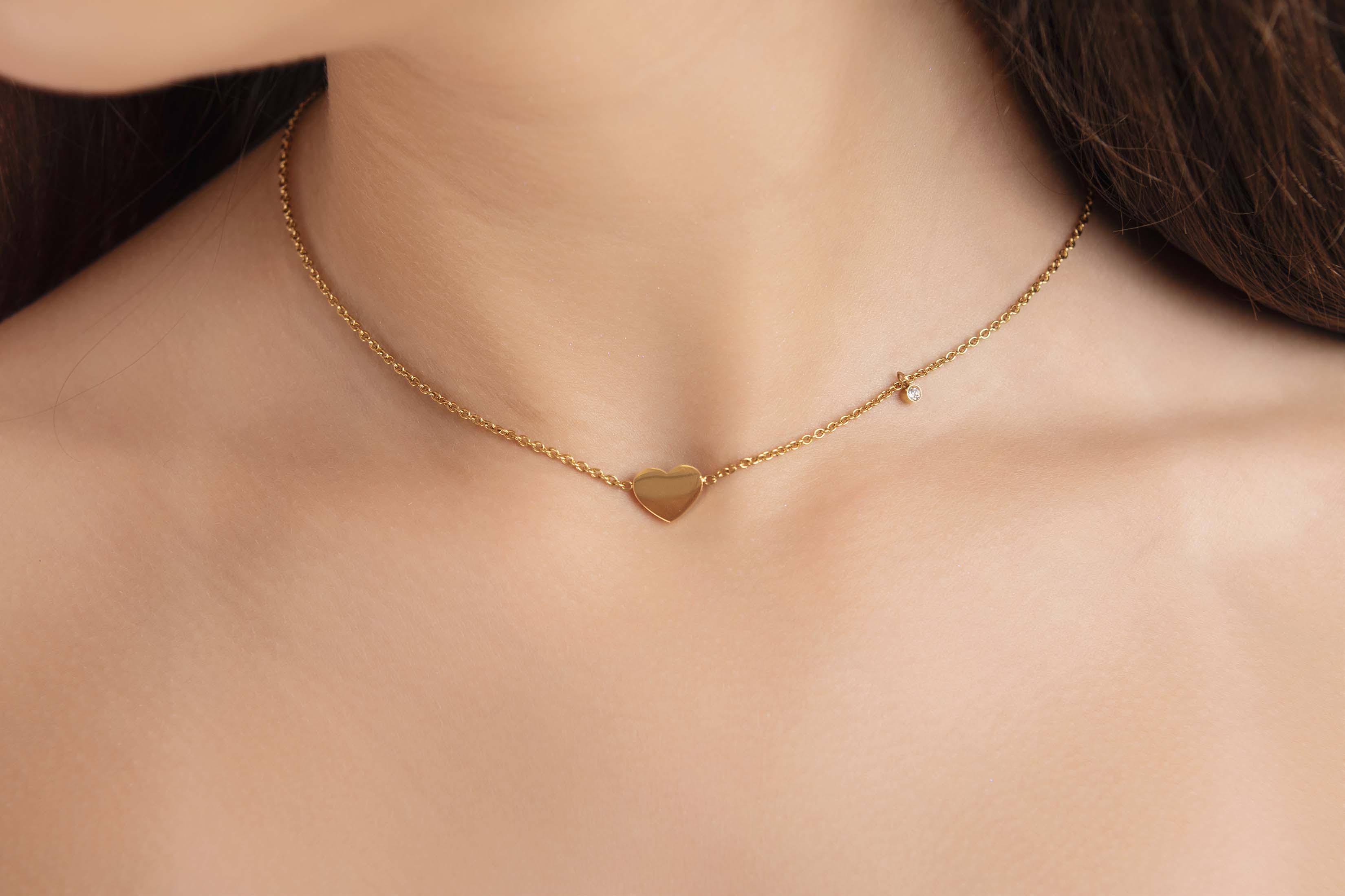 Petite Engravable Heart Gold Necklace
