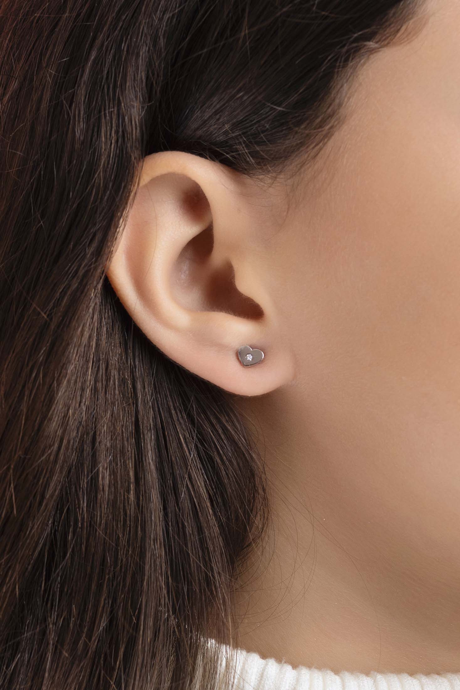 Petite Heart Silver Stud Earring Set