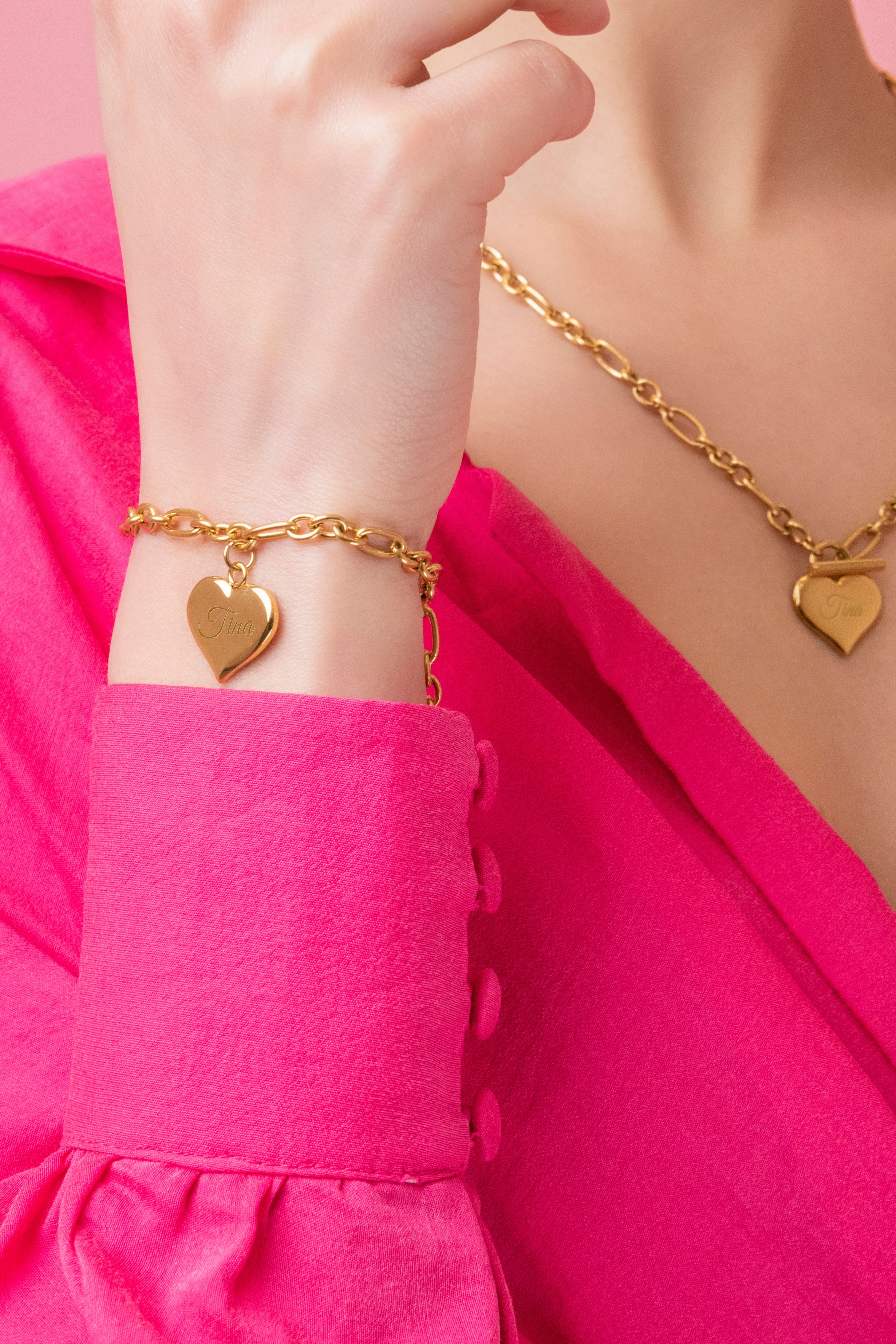 Valentines Heart of Gold Bracelet