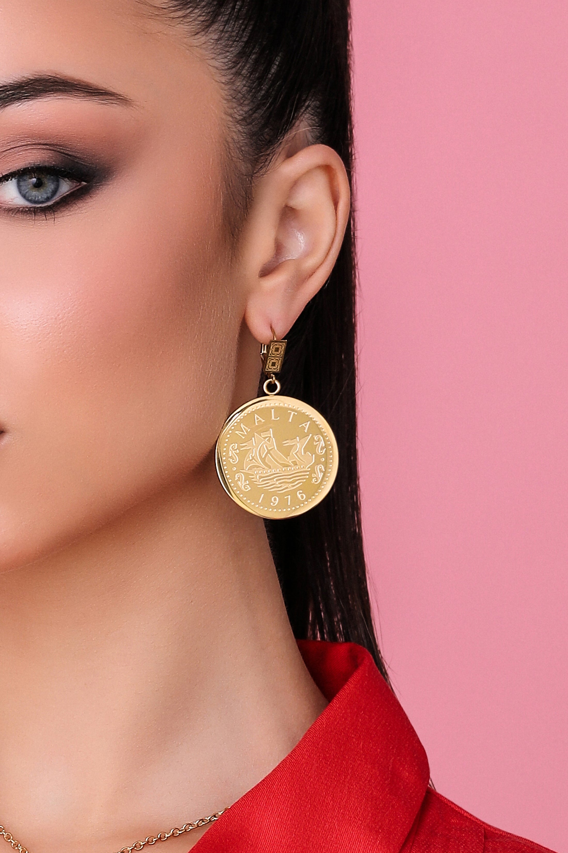 Xini Coin Statement Earrings