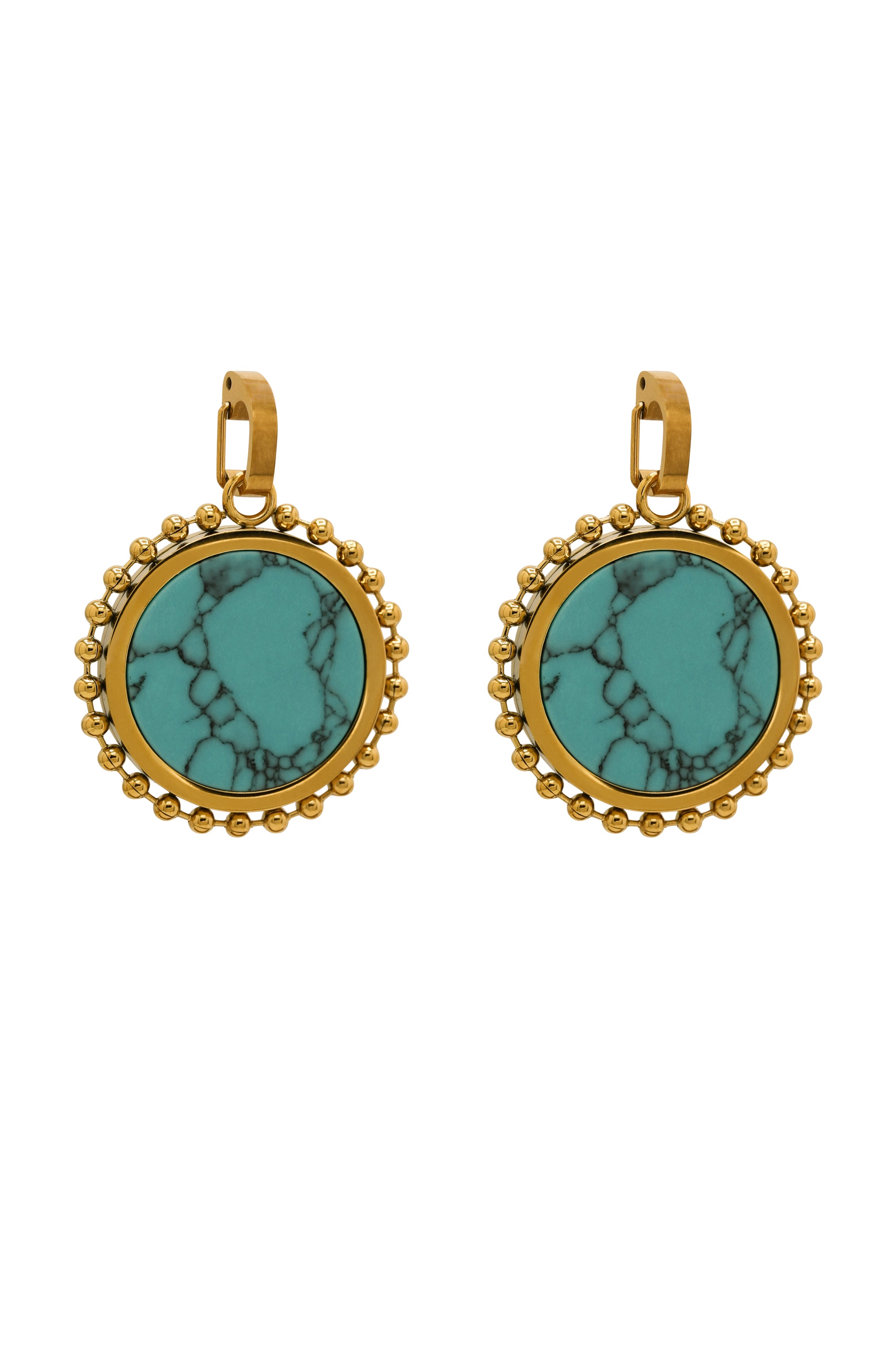 Turquoise Stone Pendant Earring Set