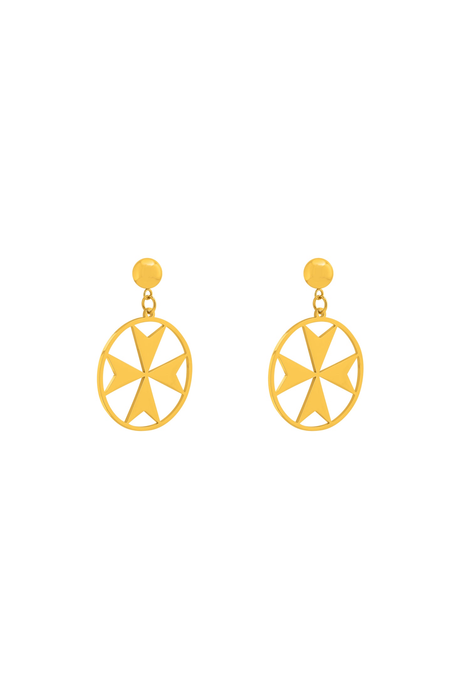 Petite Maltese Cross Hoop Earring Set