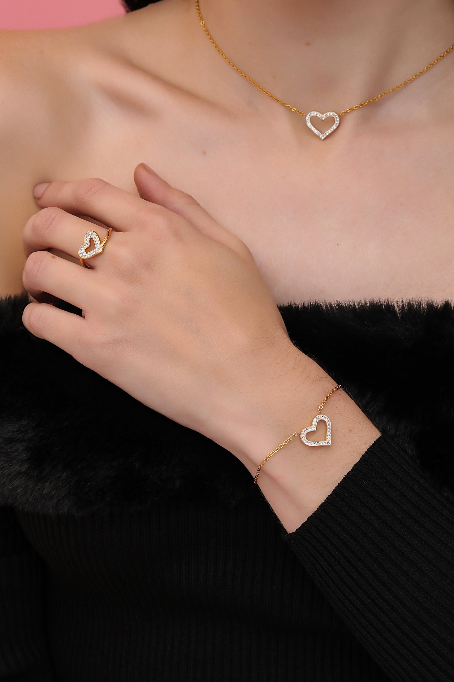 Infinite Love Pavé Ring &amp; Bracelet Gift Set