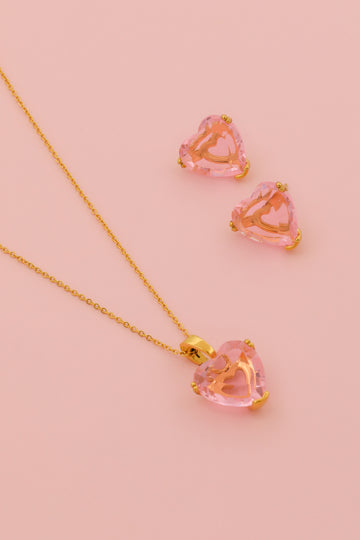 Kristallina Roża Stud Earrings & Pendant Gift Set