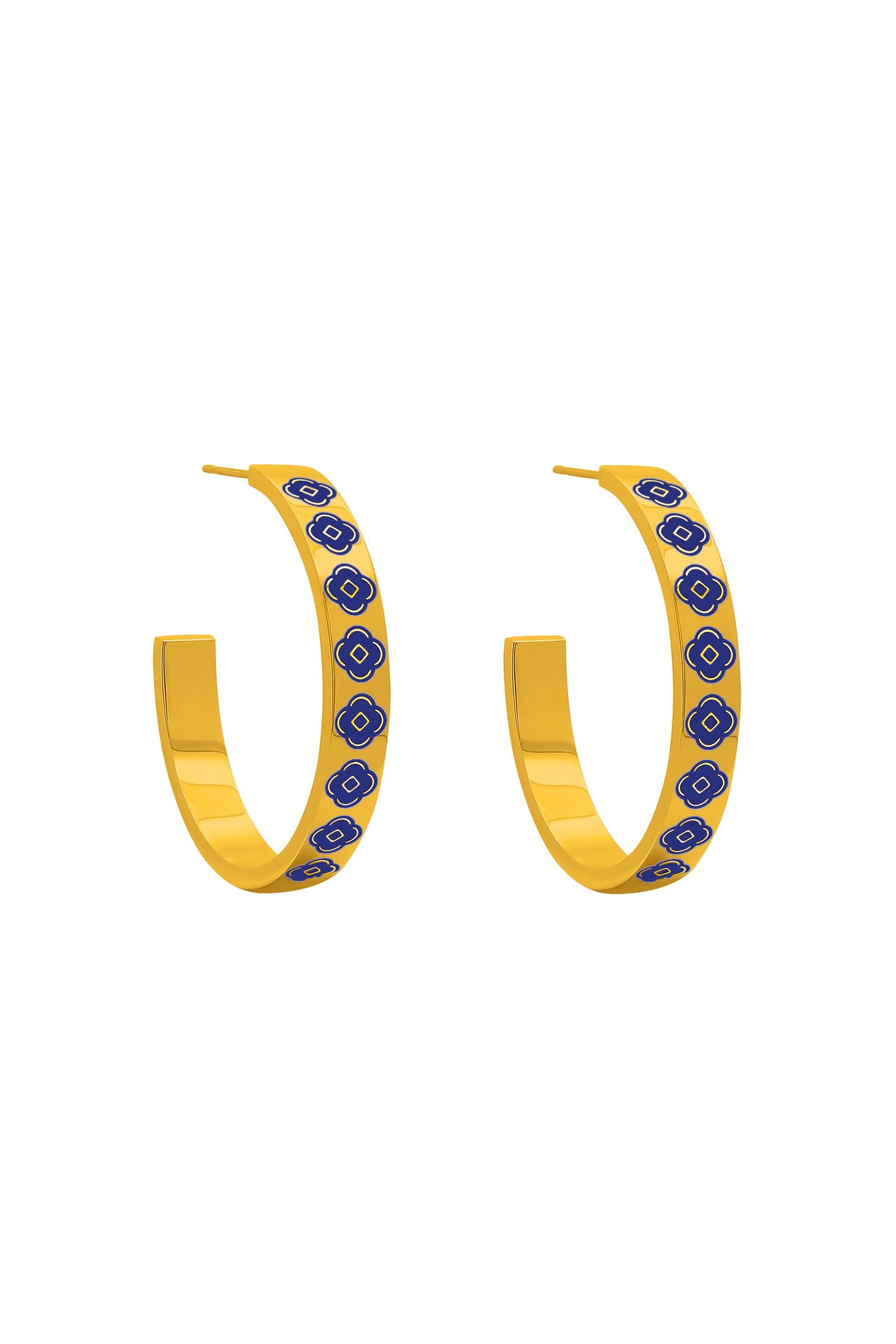 Carisma&#39;s Blue Enamel Hoop Earring Set