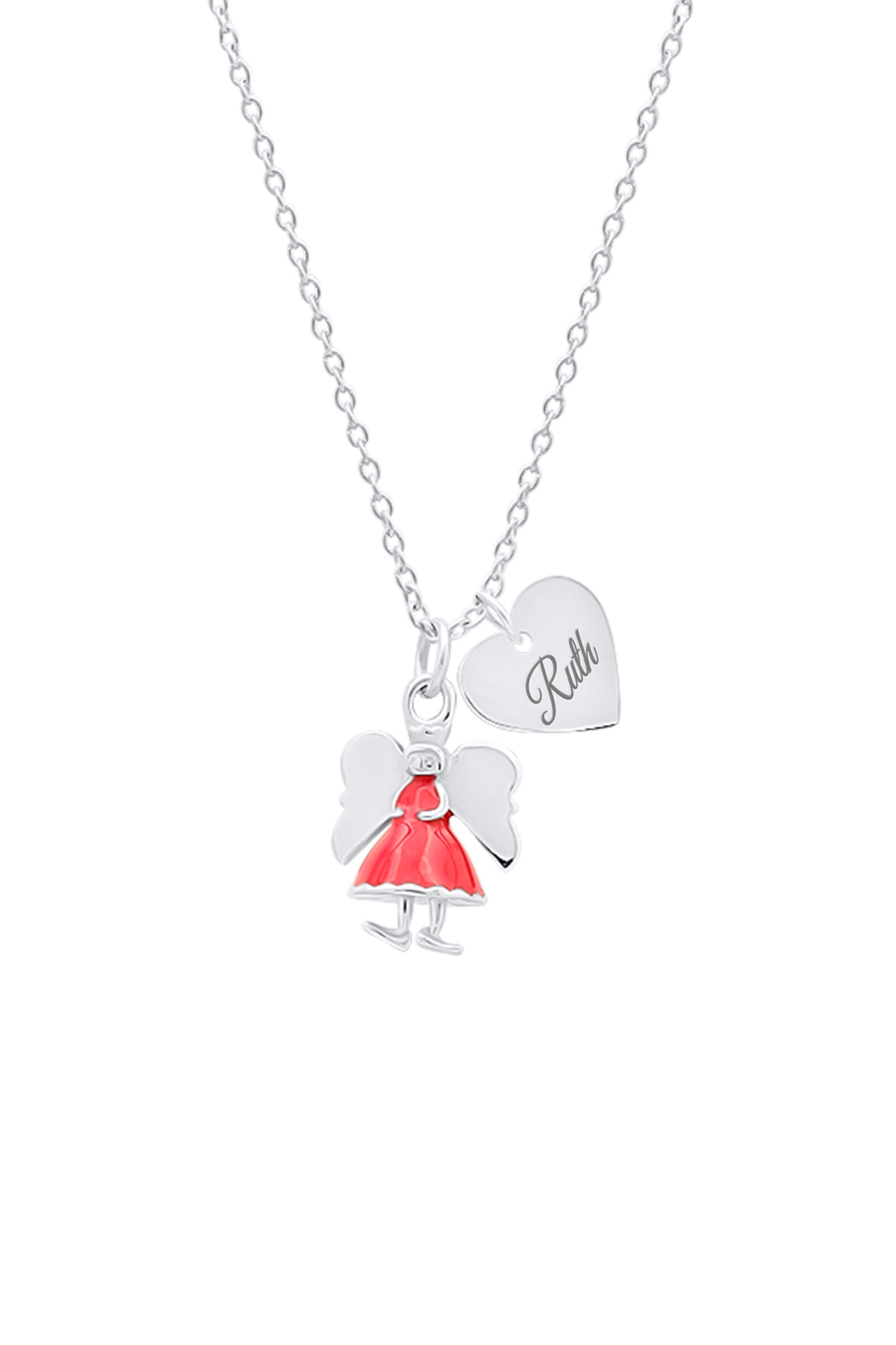 Carisma Engravable Heart &amp; Fairy Pendant necklace