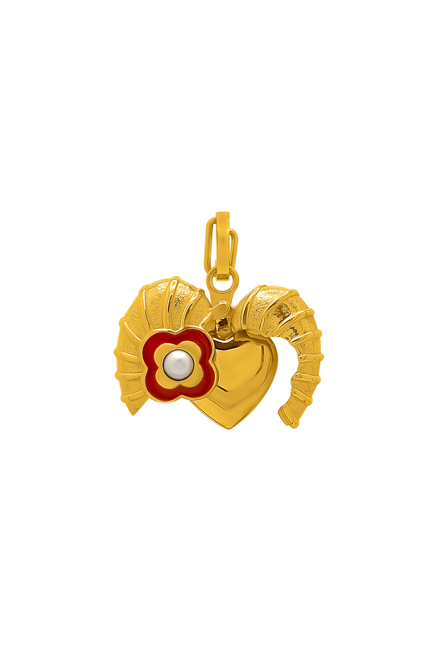 Red Heart Enamel Engravable Pendant