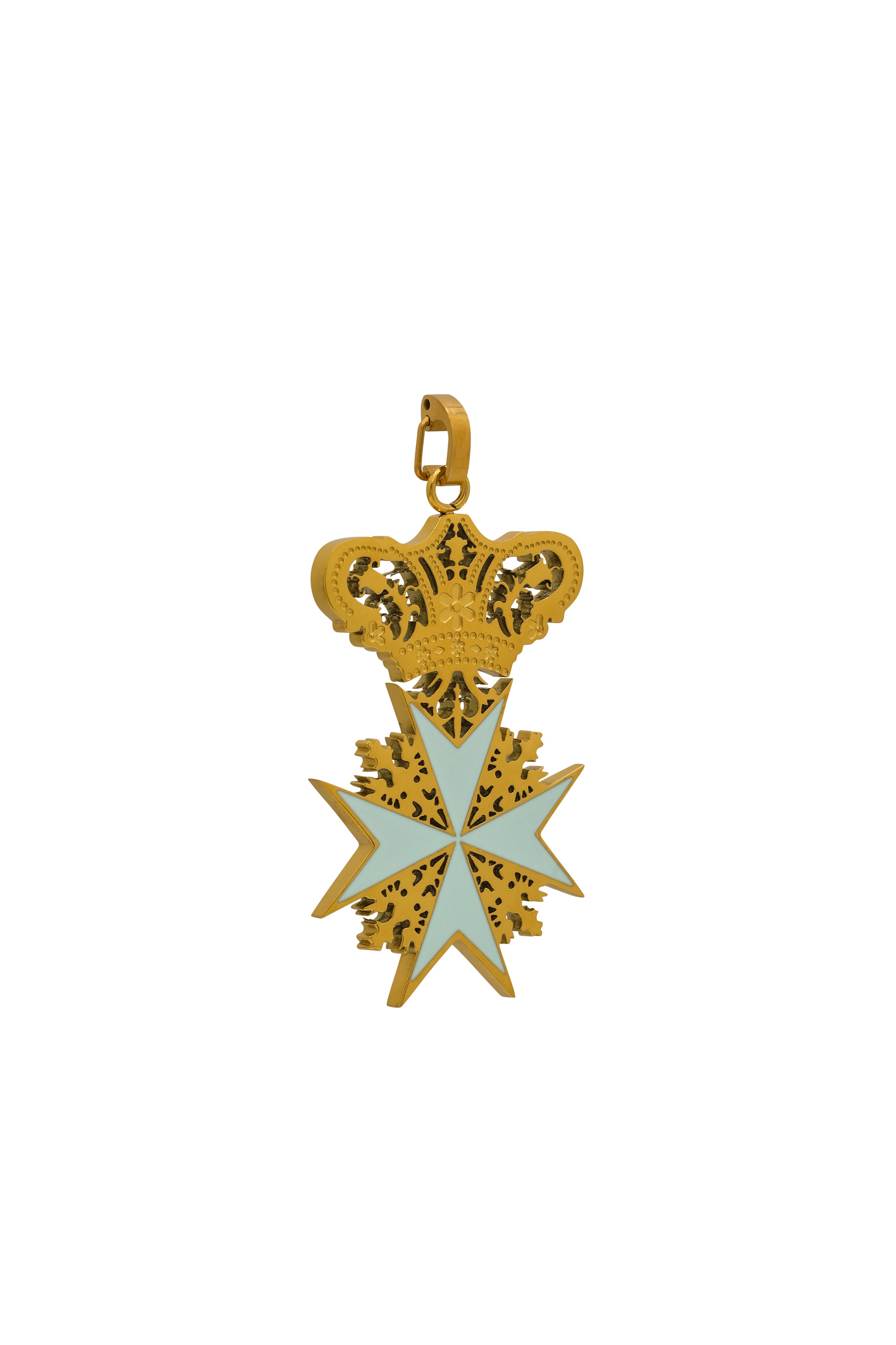 Imperial Maltese Cross Pendant &amp; Turquoise Stone Maltese Cross Pendant Earring Set Gift Set