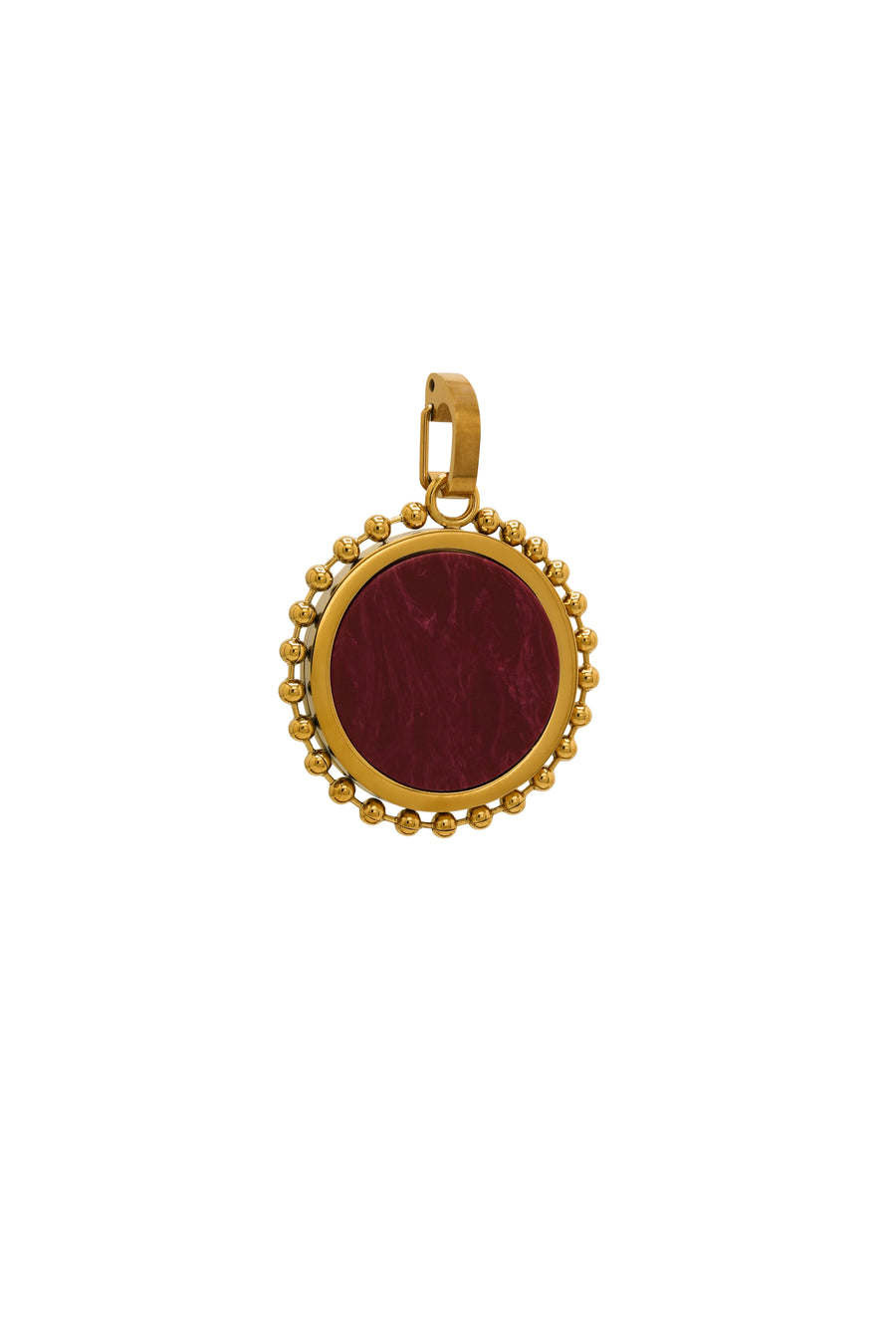 Red Stone & Tile Pendant