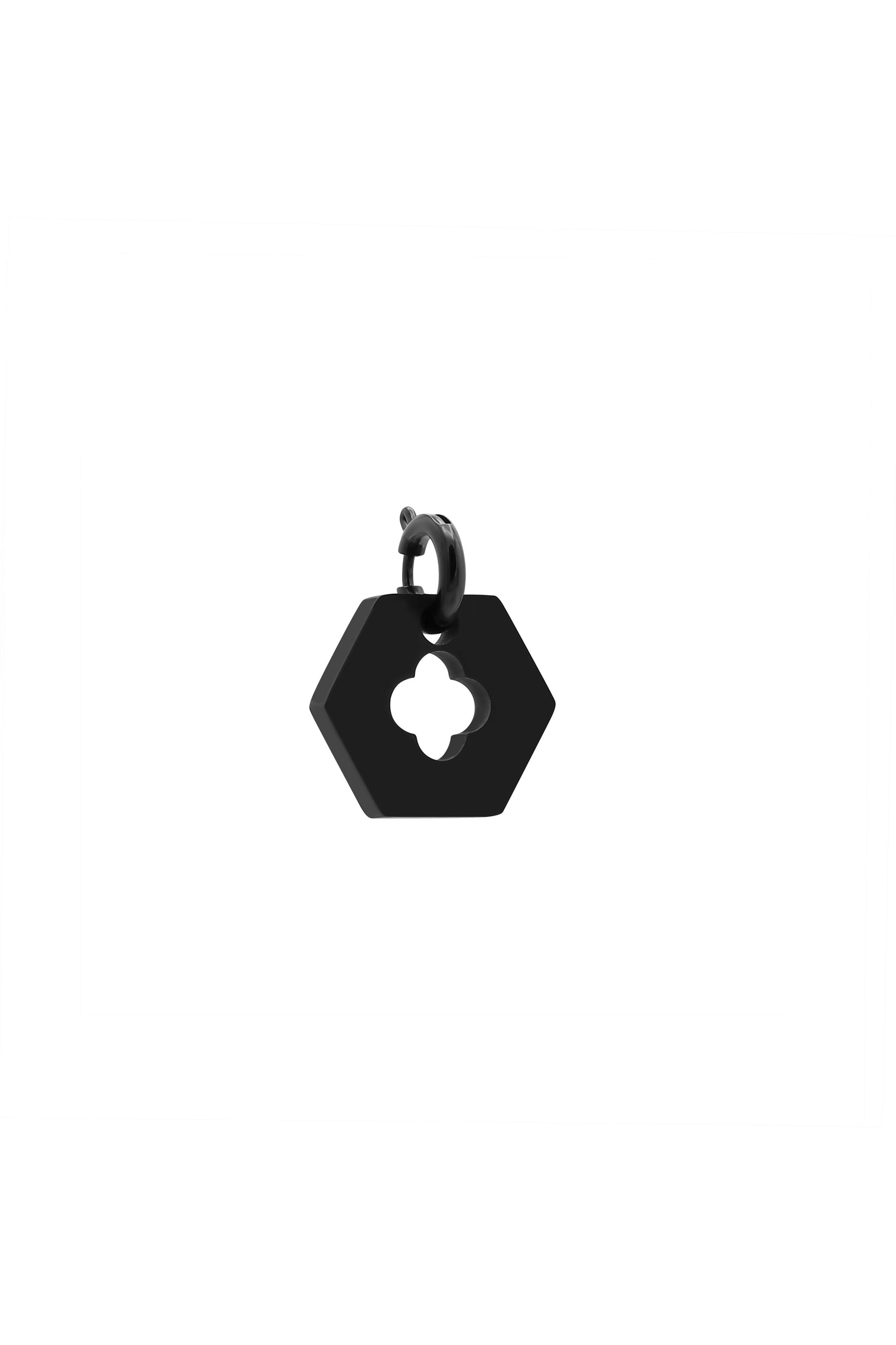 Black Carisma Hexagon &amp; Letter Pendant Gift Set