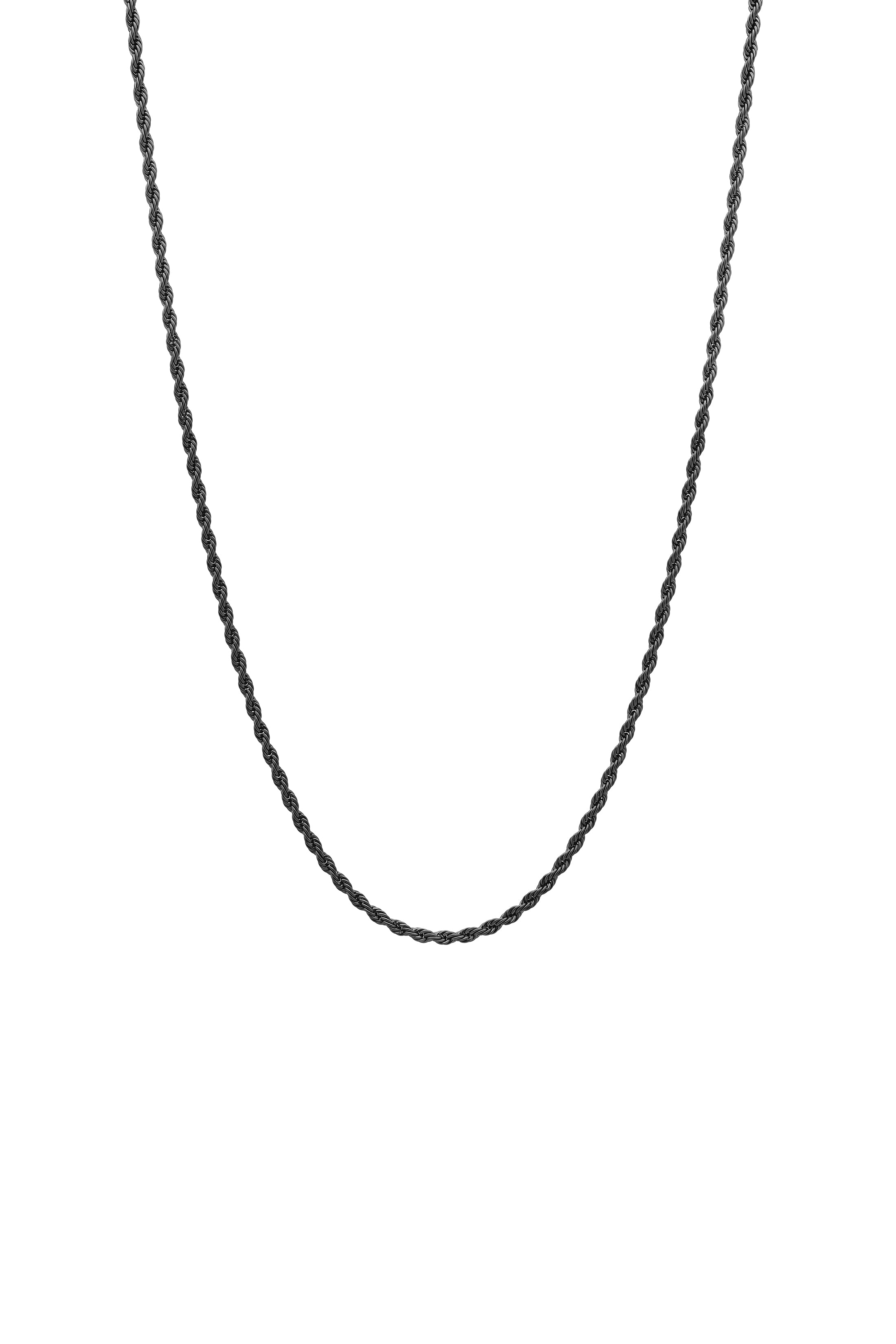 Black Rope Chain Necklace