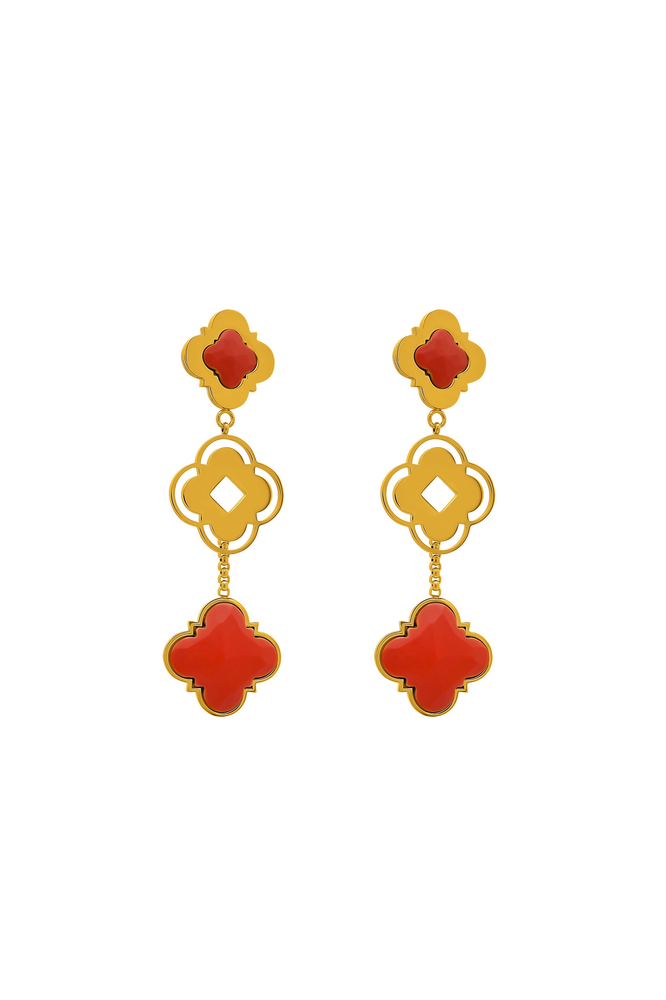 Red Passion Carisma Drop Earring Set