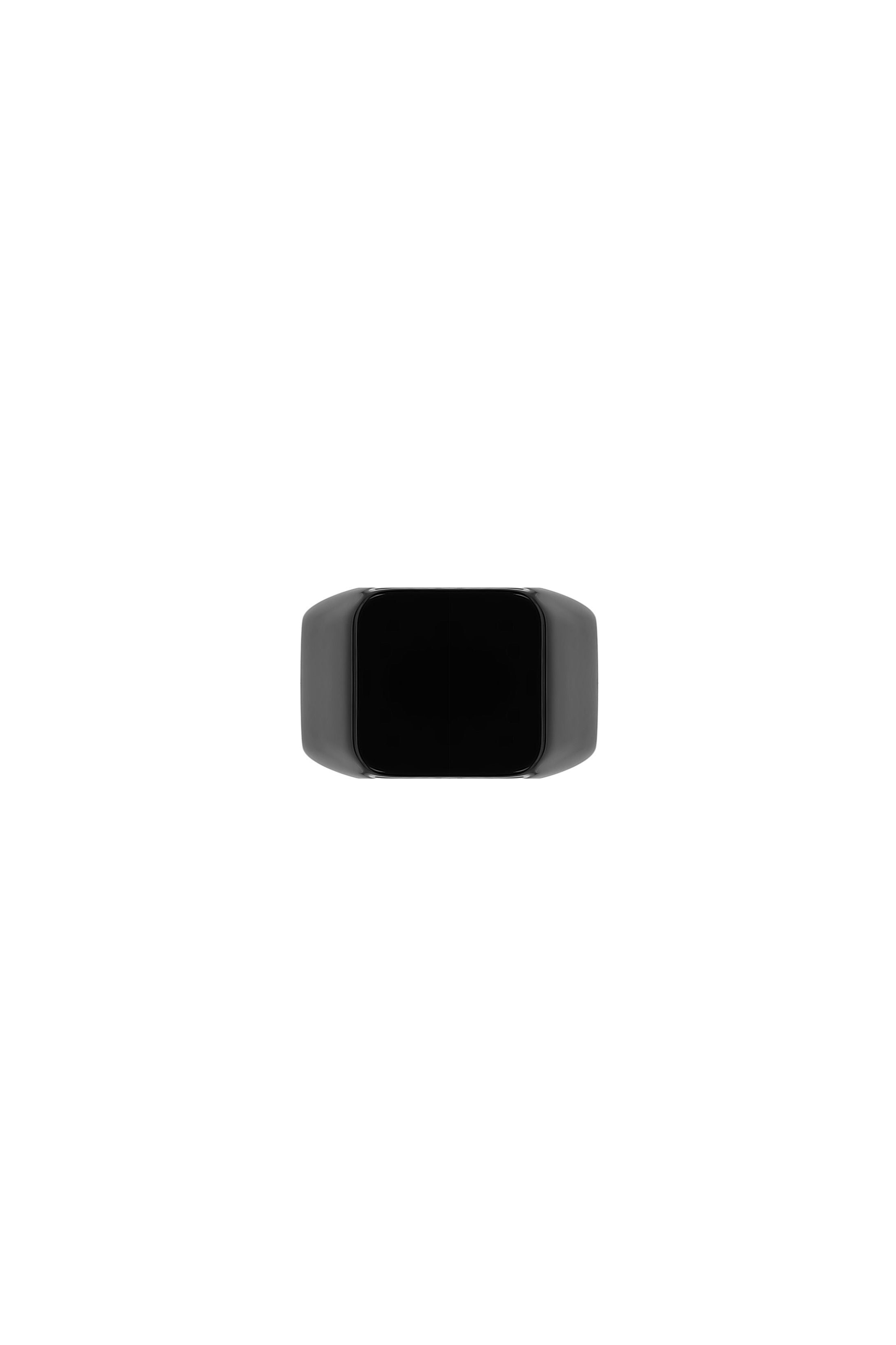 Matte Black Square Engravable Ring