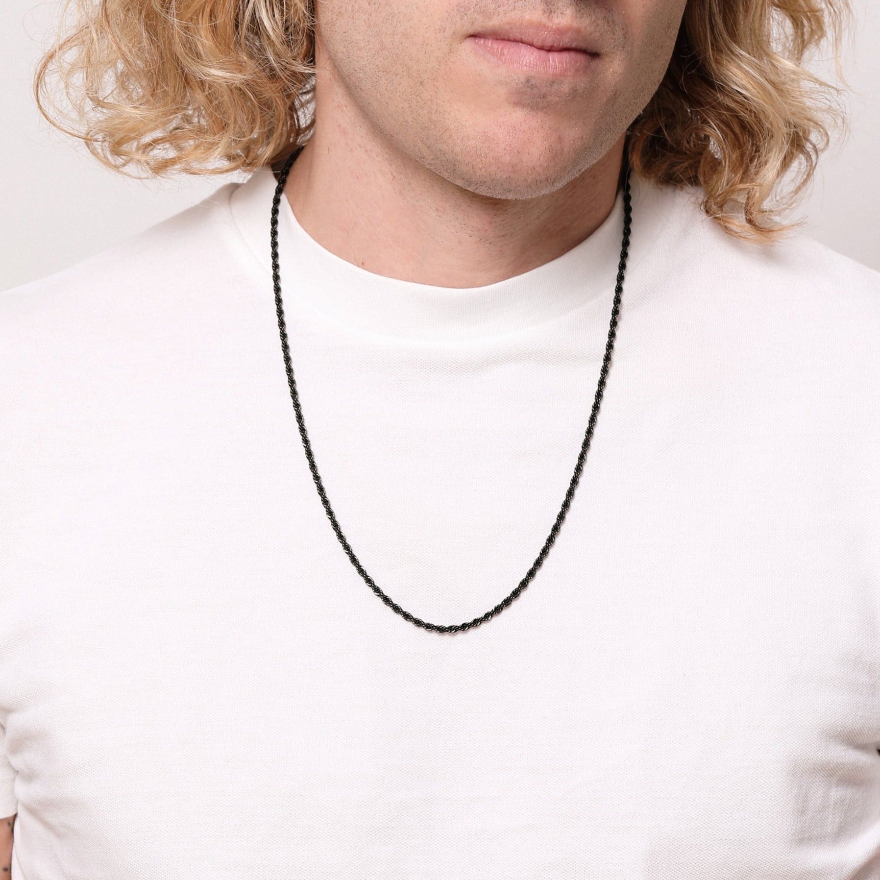 Black Rope Chain Necklace