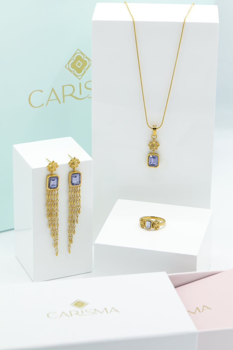 Tal-Karmnu Pendant, Ring & Santa Katerina Earrings Gift Set