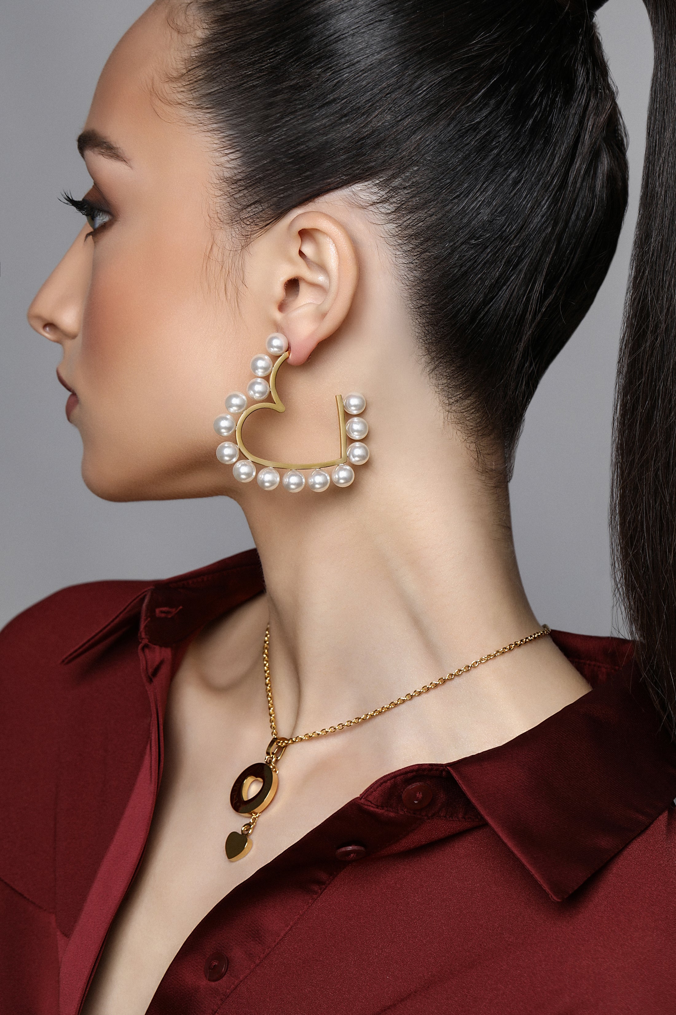 &quot;Inħobbok&quot; or Qalb ta&#39; Qalbi&quot; Carisma Pendant &amp; Loving Pearl Earrings Gift Set